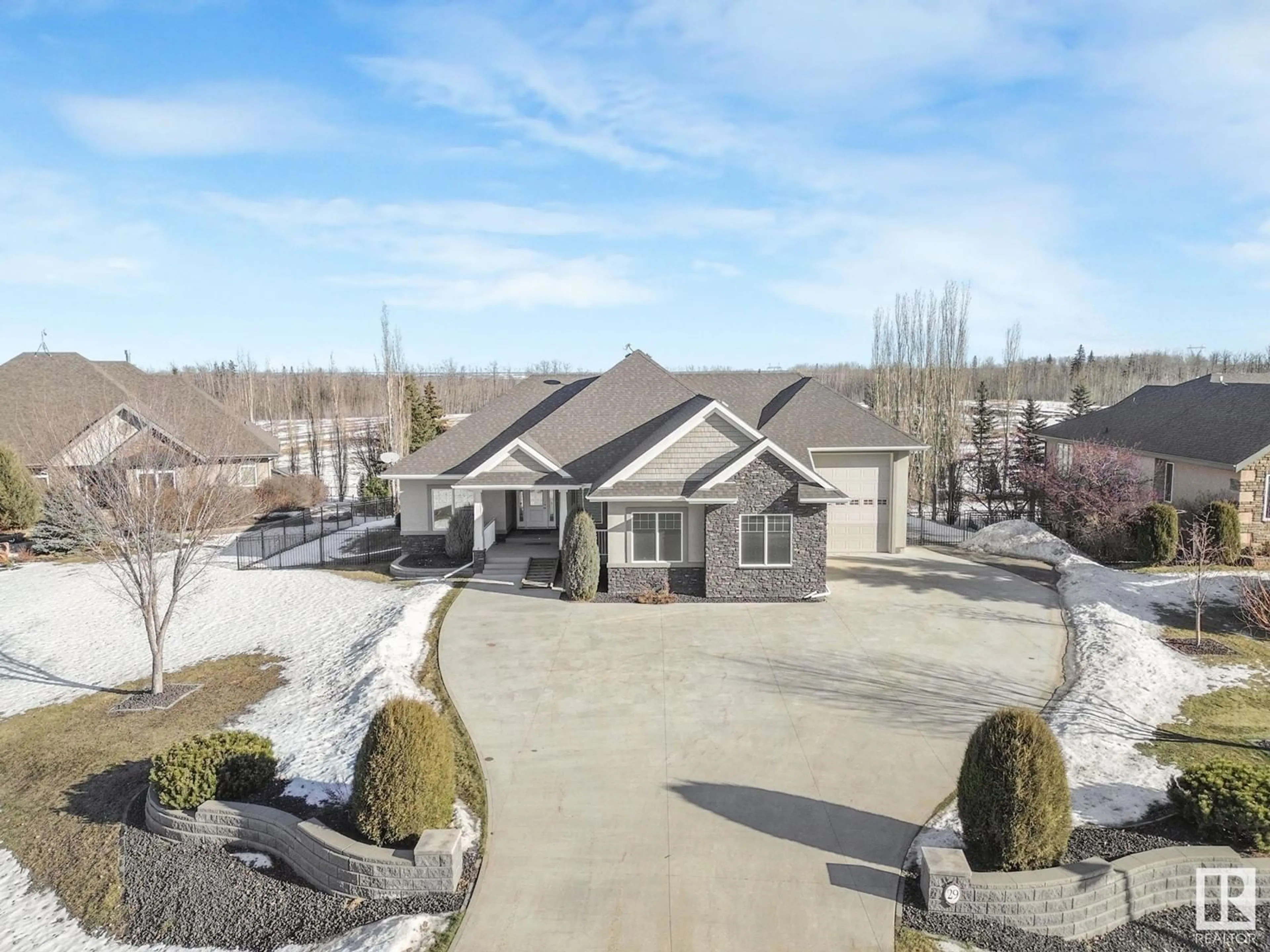 A pic from outside/outdoor area/front of a property/back of a property/a pic from drone, unknown for 29 26126 HGHWAY 16, Rural Parkland County Alberta T7X3T1