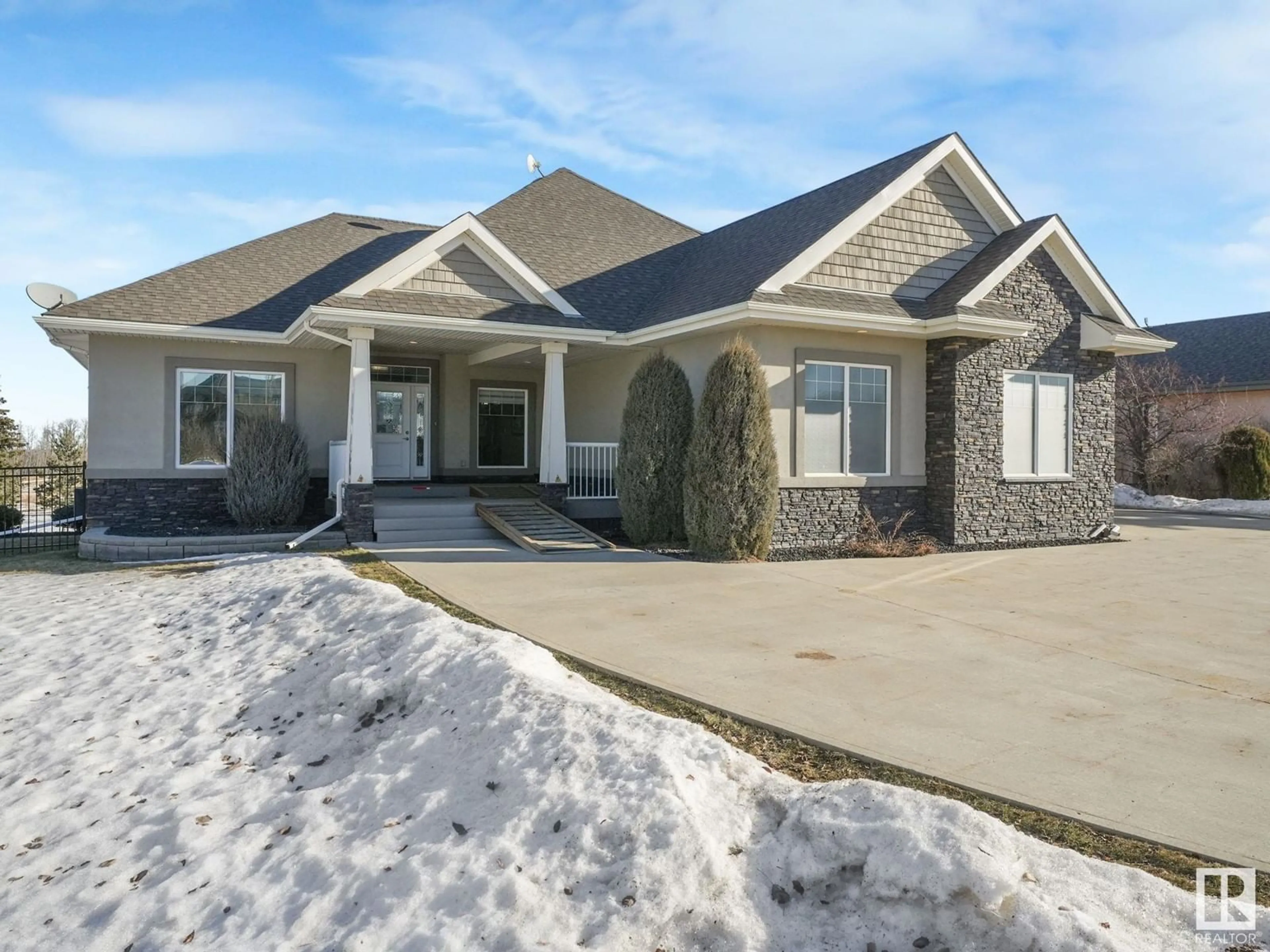 Home with brick exterior material, street for 29 26126 HGHWAY 16, Rural Parkland County Alberta T7X3T1