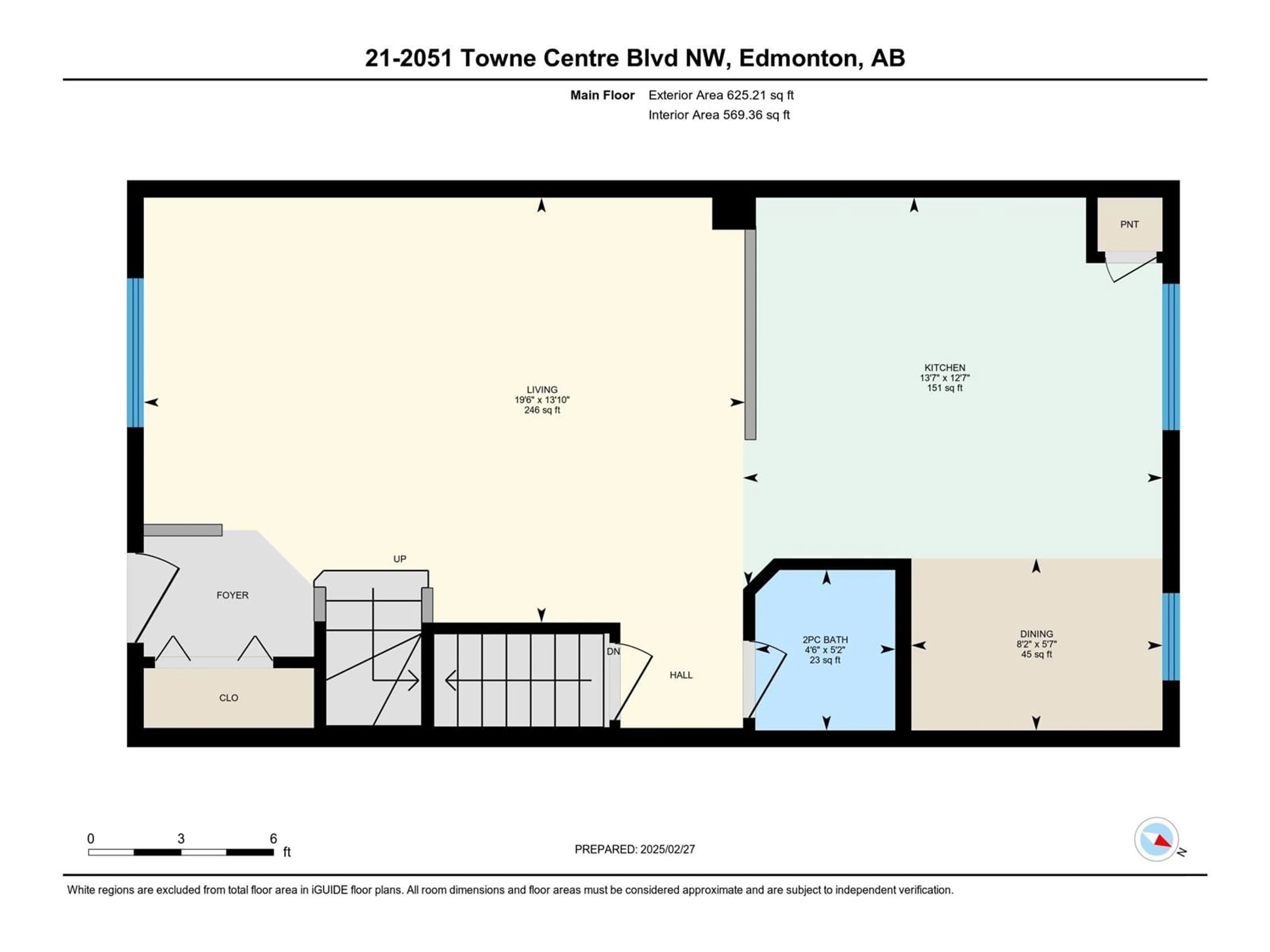 Floor plan for #21 2051 TOWNE CENTRE BV NW, Edmonton Alberta T6R0G8