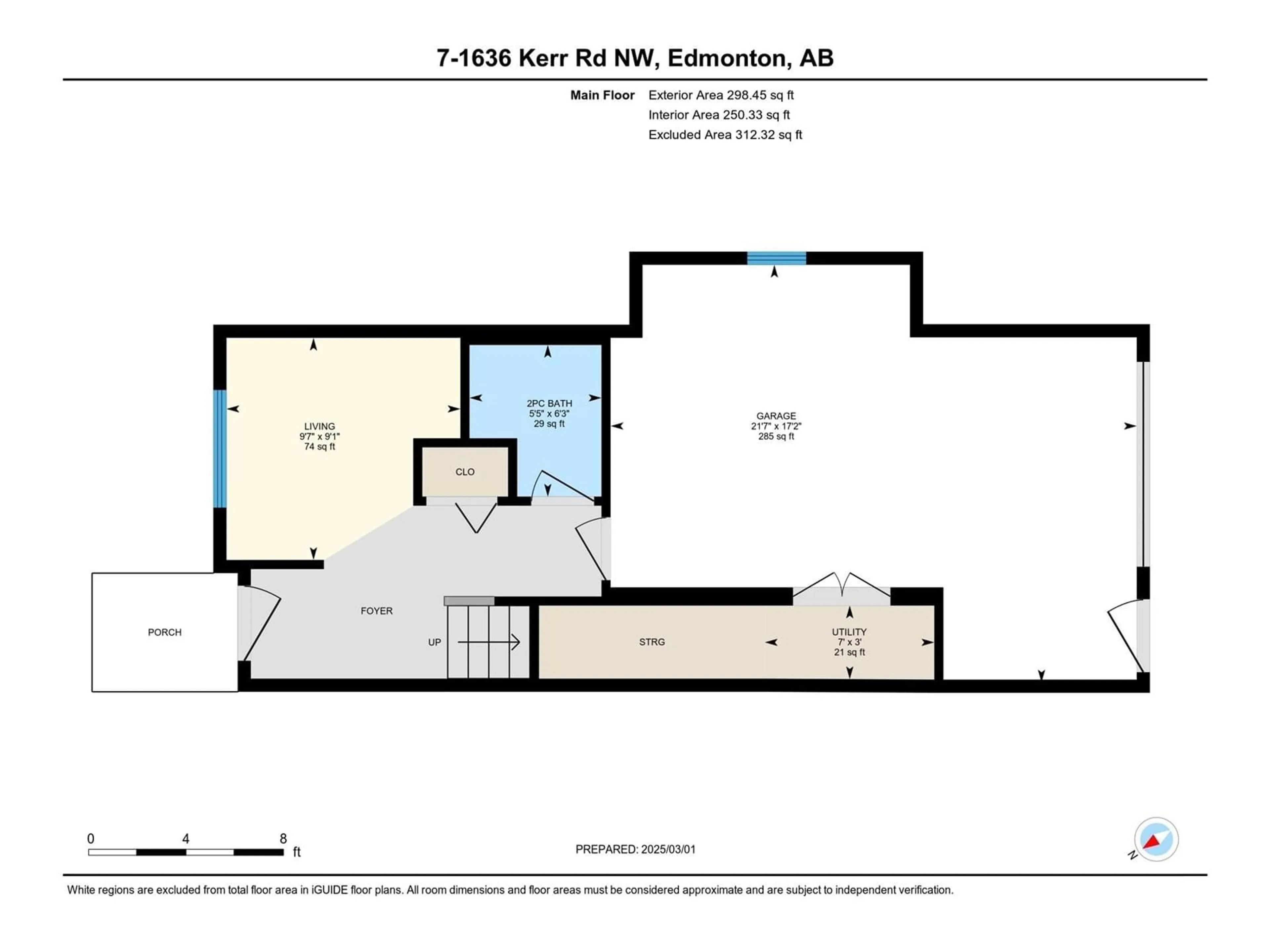 Floor plan for #7 1636 KERR RD NW, Edmonton Alberta T5E6W3