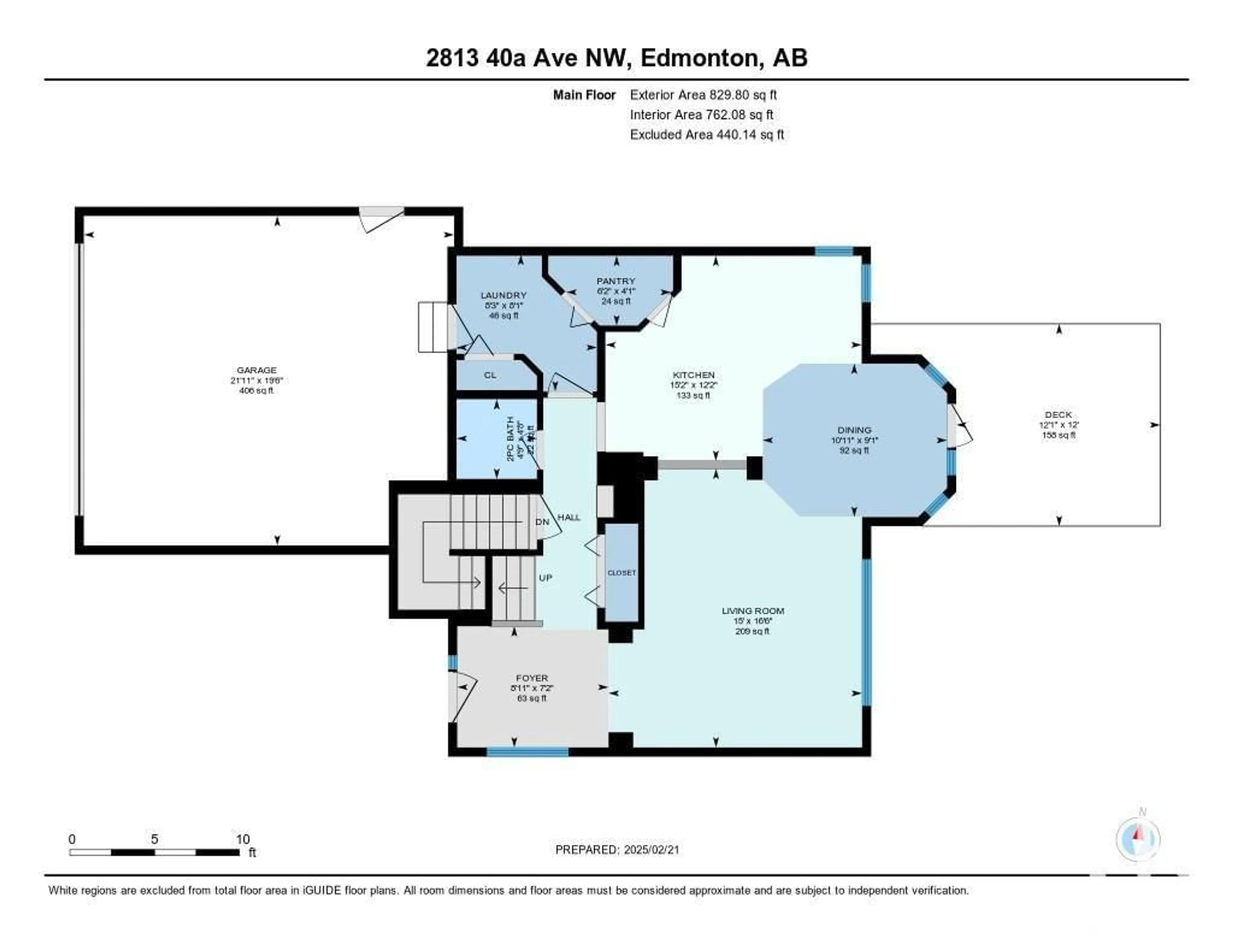 Floor plan for 2813 40A AV NW NW, Edmonton Alberta T6T1L7