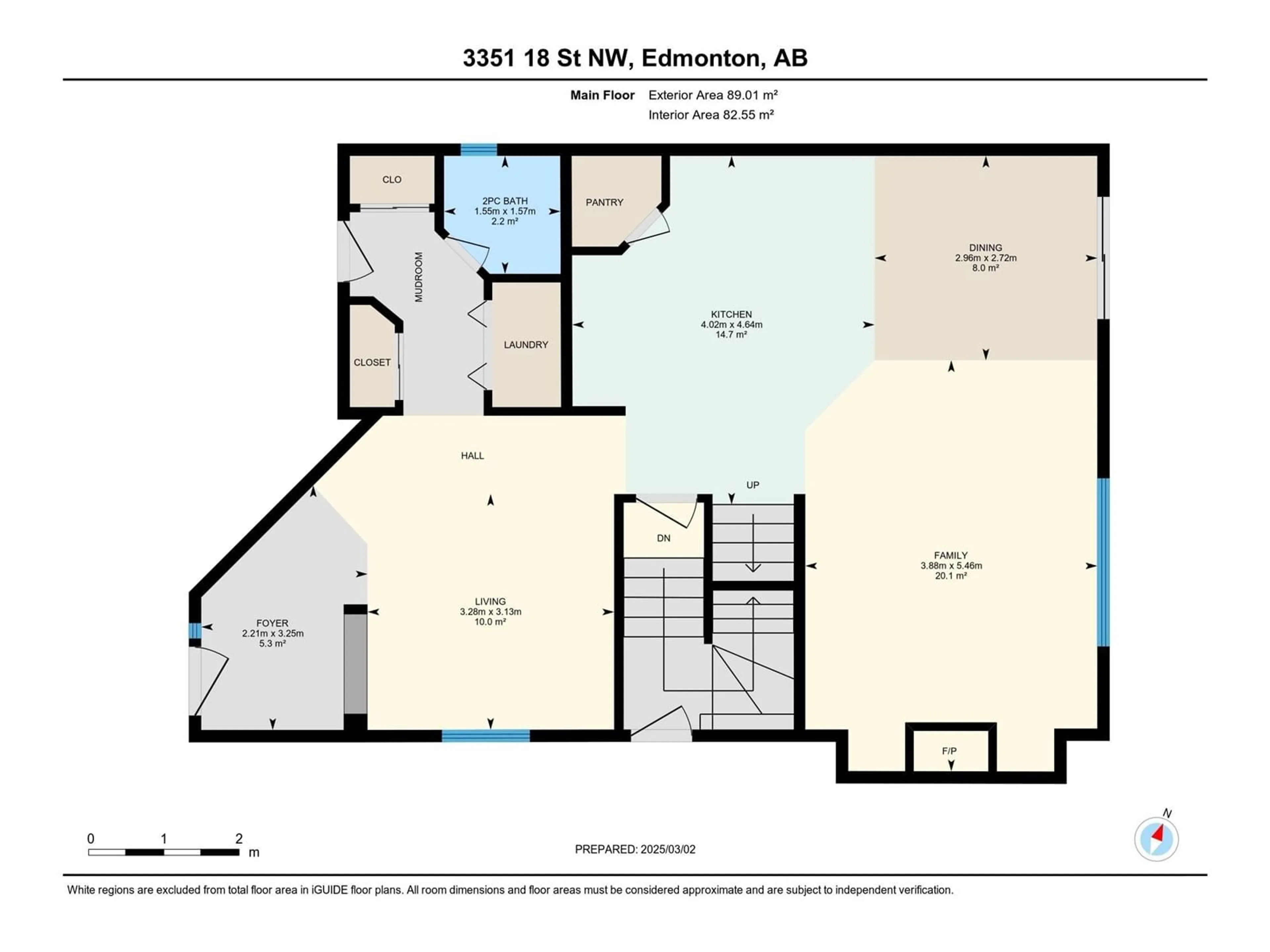 Floor plan for 3351 18 ST NW, Edmonton Alberta T6T0H4