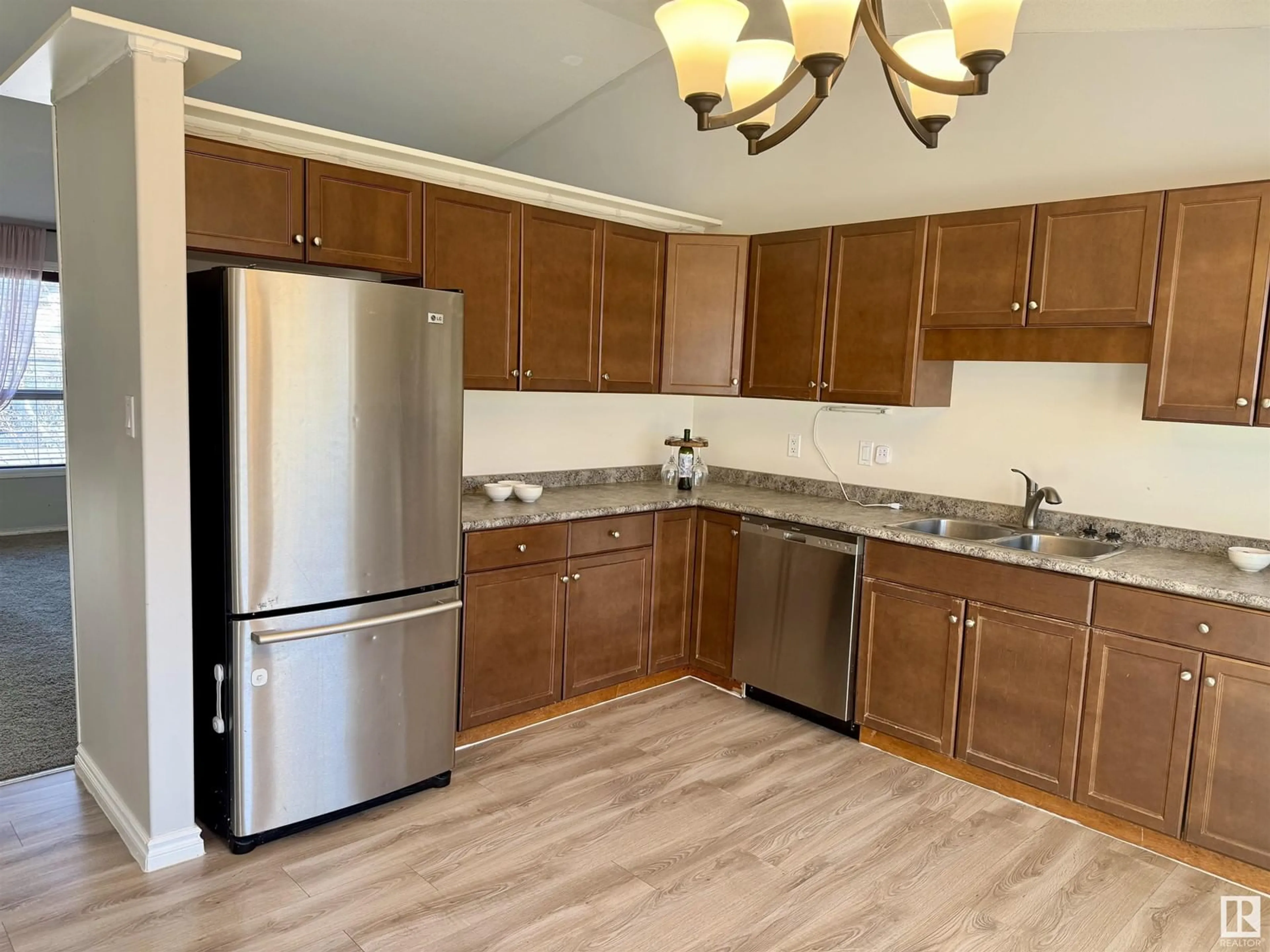 Standard kitchen, wood/laminate floor for #3 6506 47 ST, Cold Lake Alberta T9M0C5