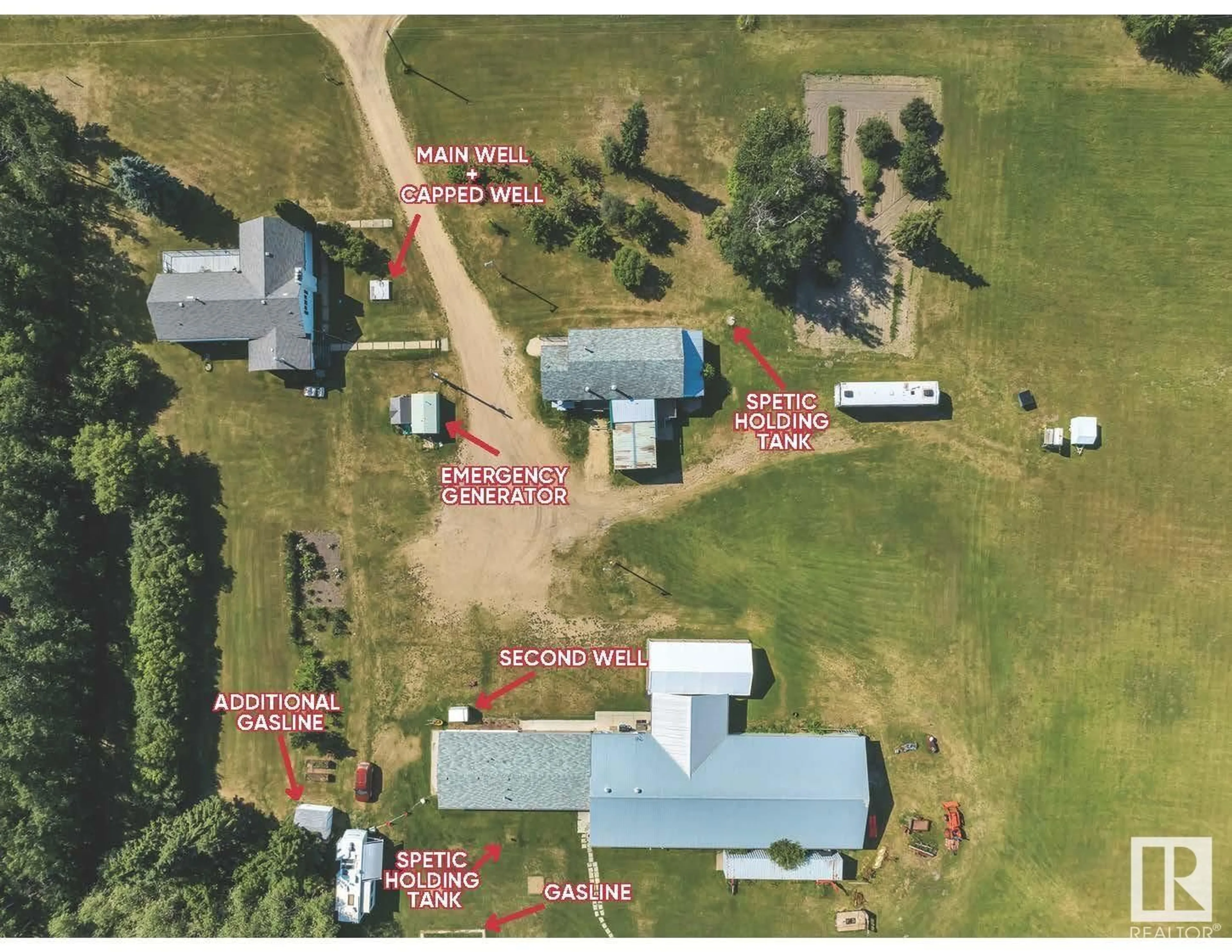 A pic from outside/outdoor area/front of a property/back of a property/a pic from drone, building for 272044 TWP RD 475, Rural Wetaskiwin County Alberta T0C2P0