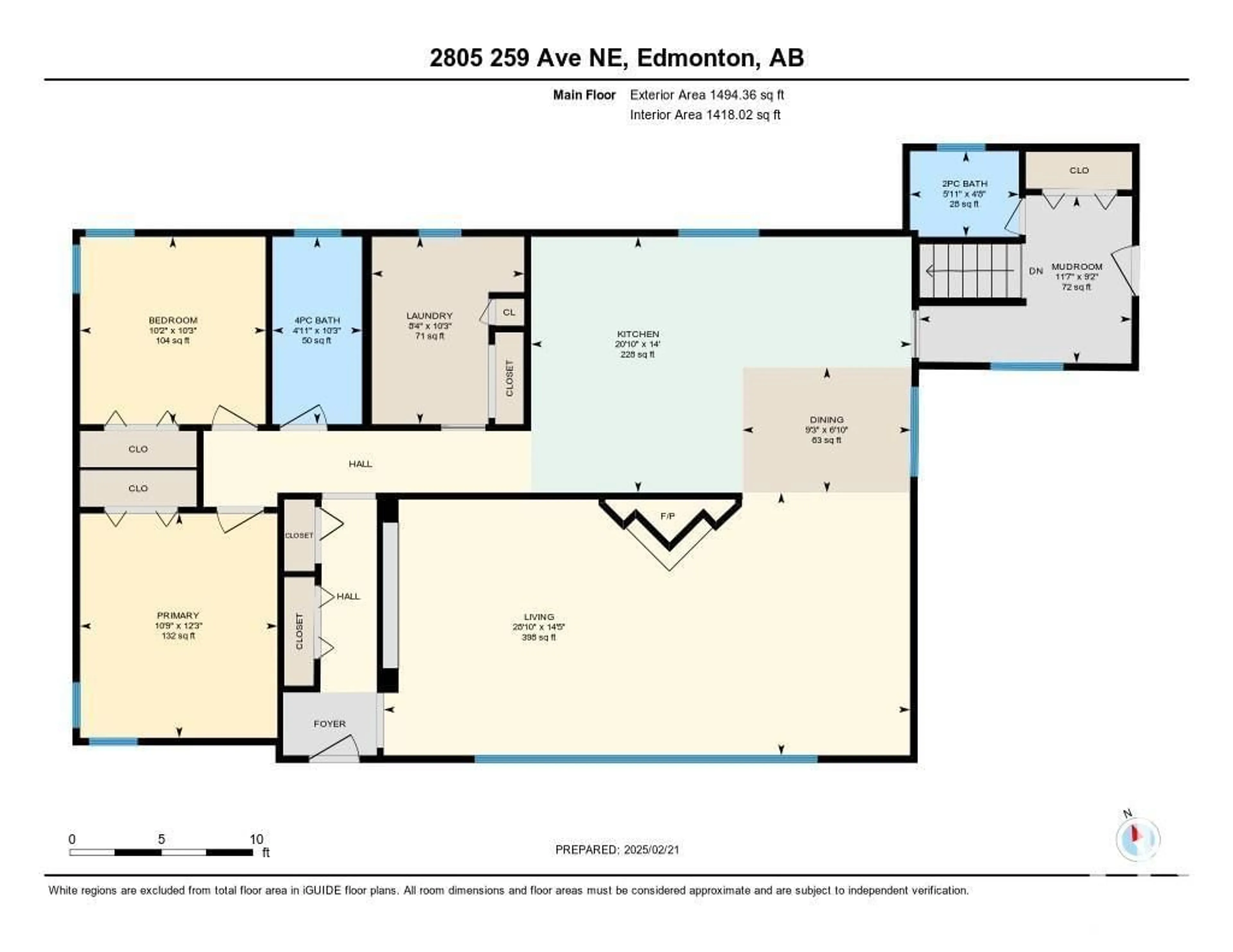 Floor plan for 2805 259 AV NE, Edmonton Alberta T5Y6P7