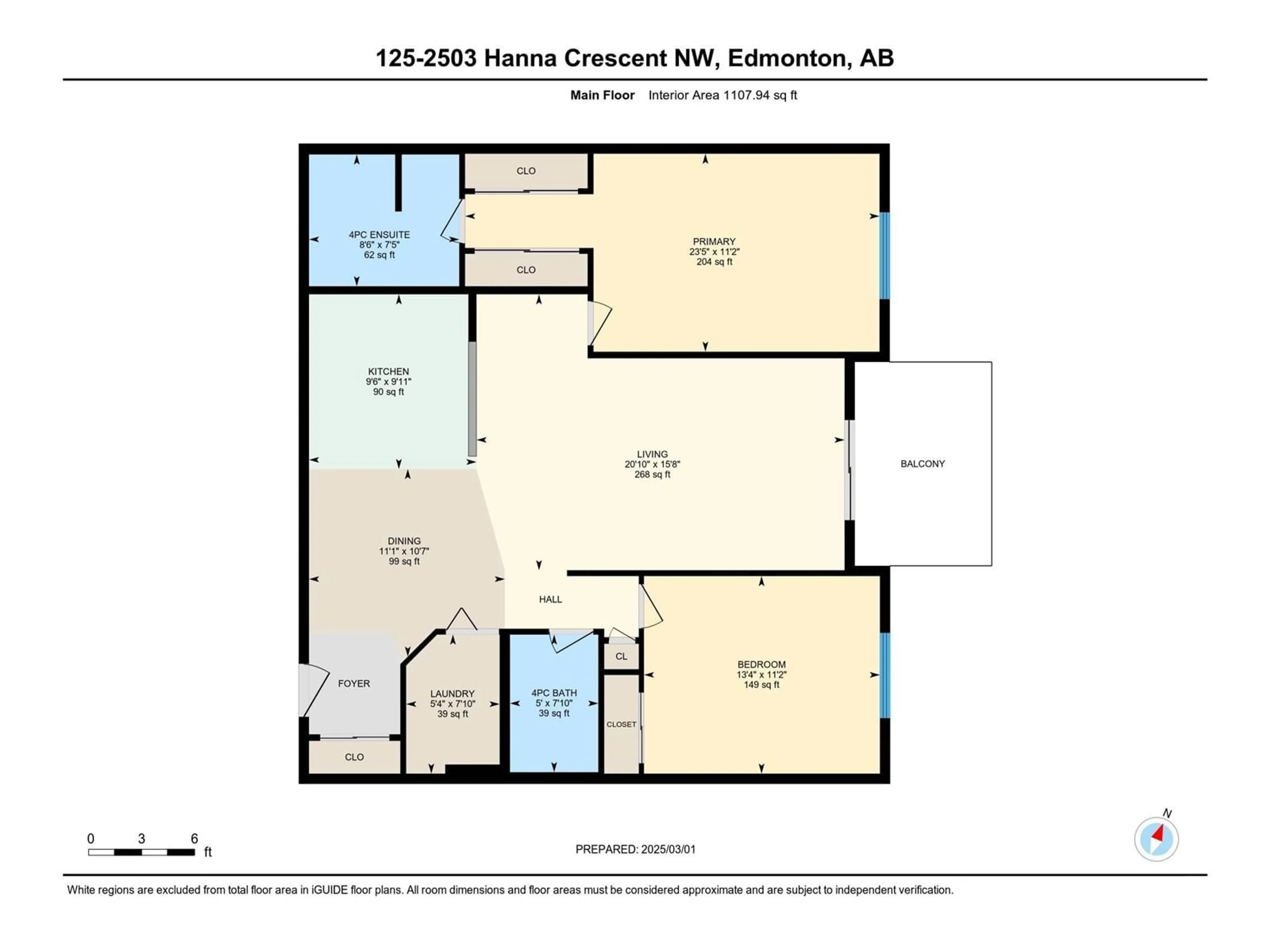 Floor plan for #125 2503 HANNA CR NW, Edmonton Alberta T6R0H1