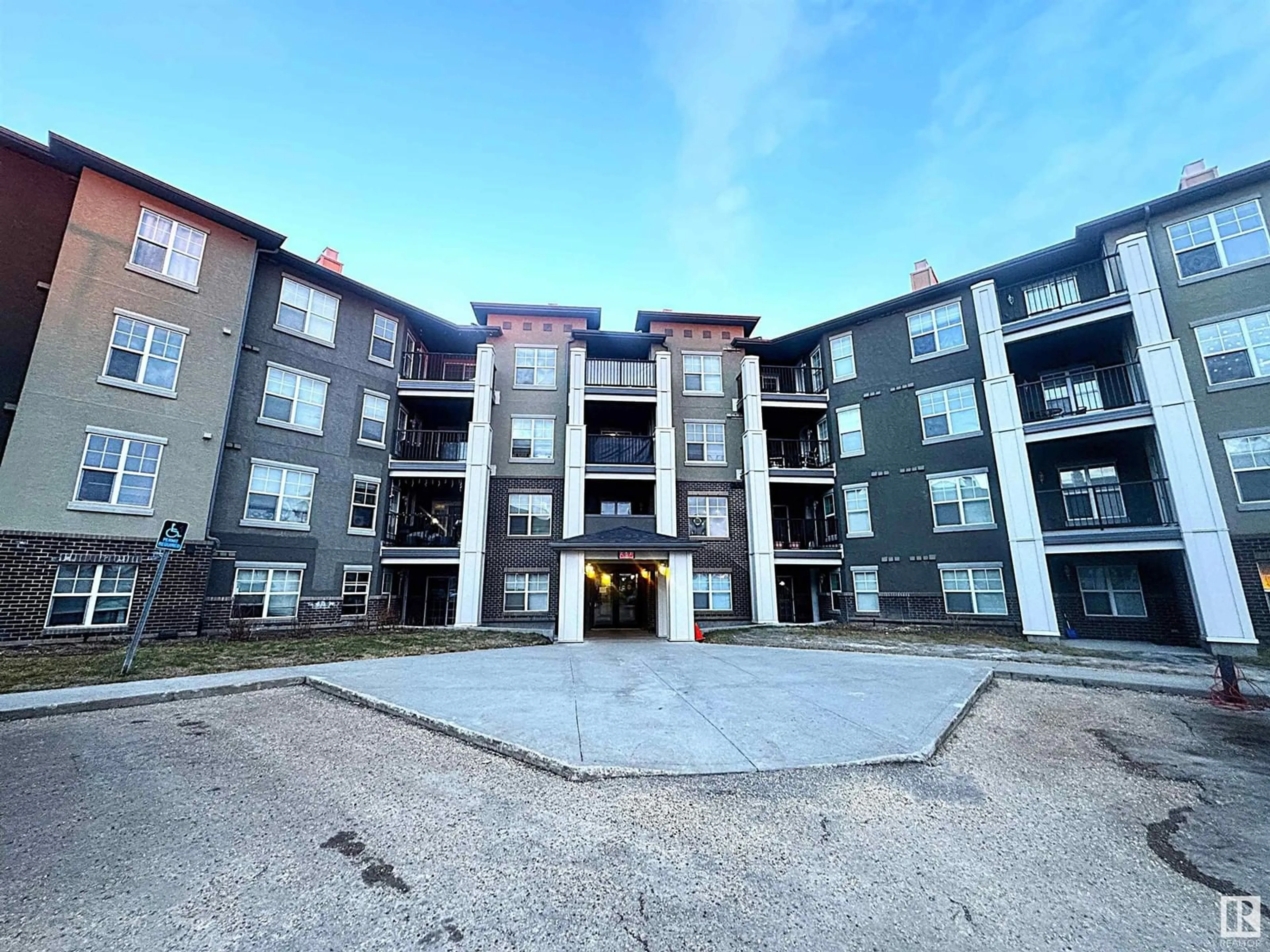 A pic from outside/outdoor area/front of a property/back of a property/a pic from drone, building for #205 616 MCALLISTER LO SW, Edmonton Alberta T6W1N2