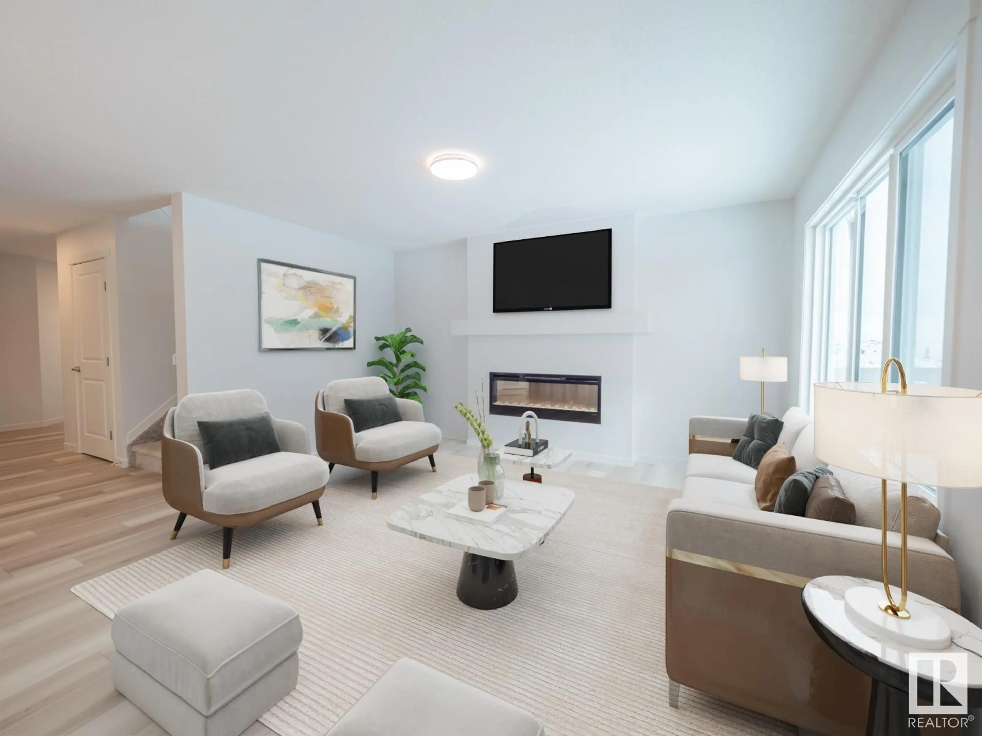 Living room with furniture, unknown for NW - 2404 206 ST, Edmonton Alberta T6M1N6