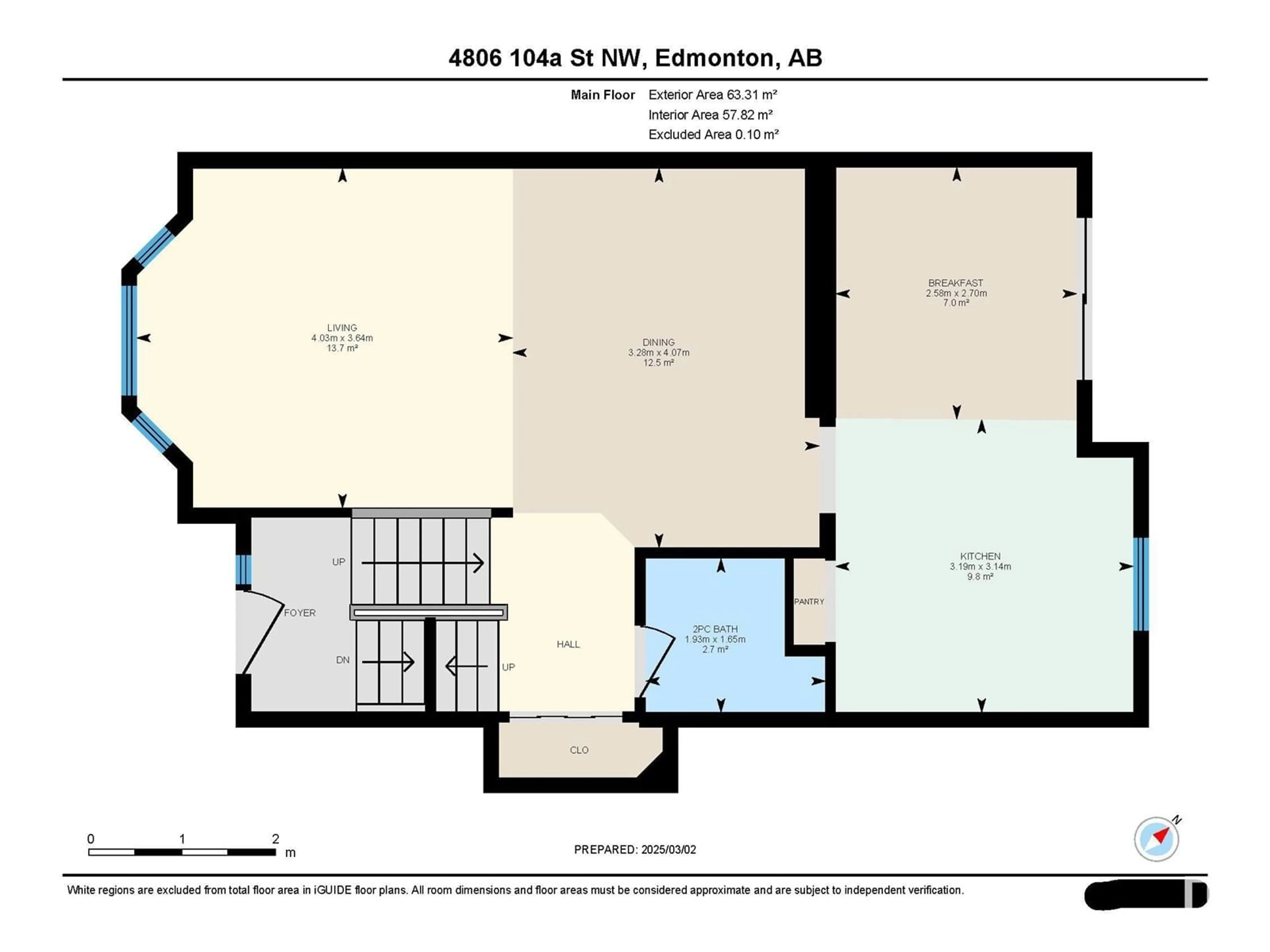 Floor plan for 4806 104A ST NW, Edmonton Alberta T6H5Z1