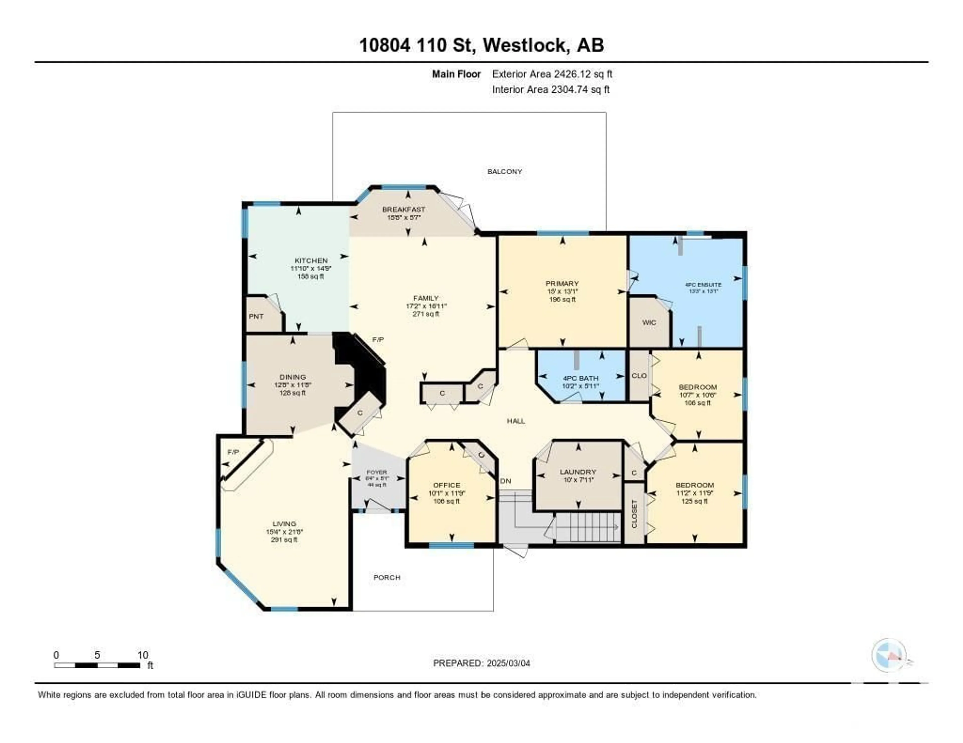 Floor plan for 10804 110 ST, Westlock Alberta T7P1A5