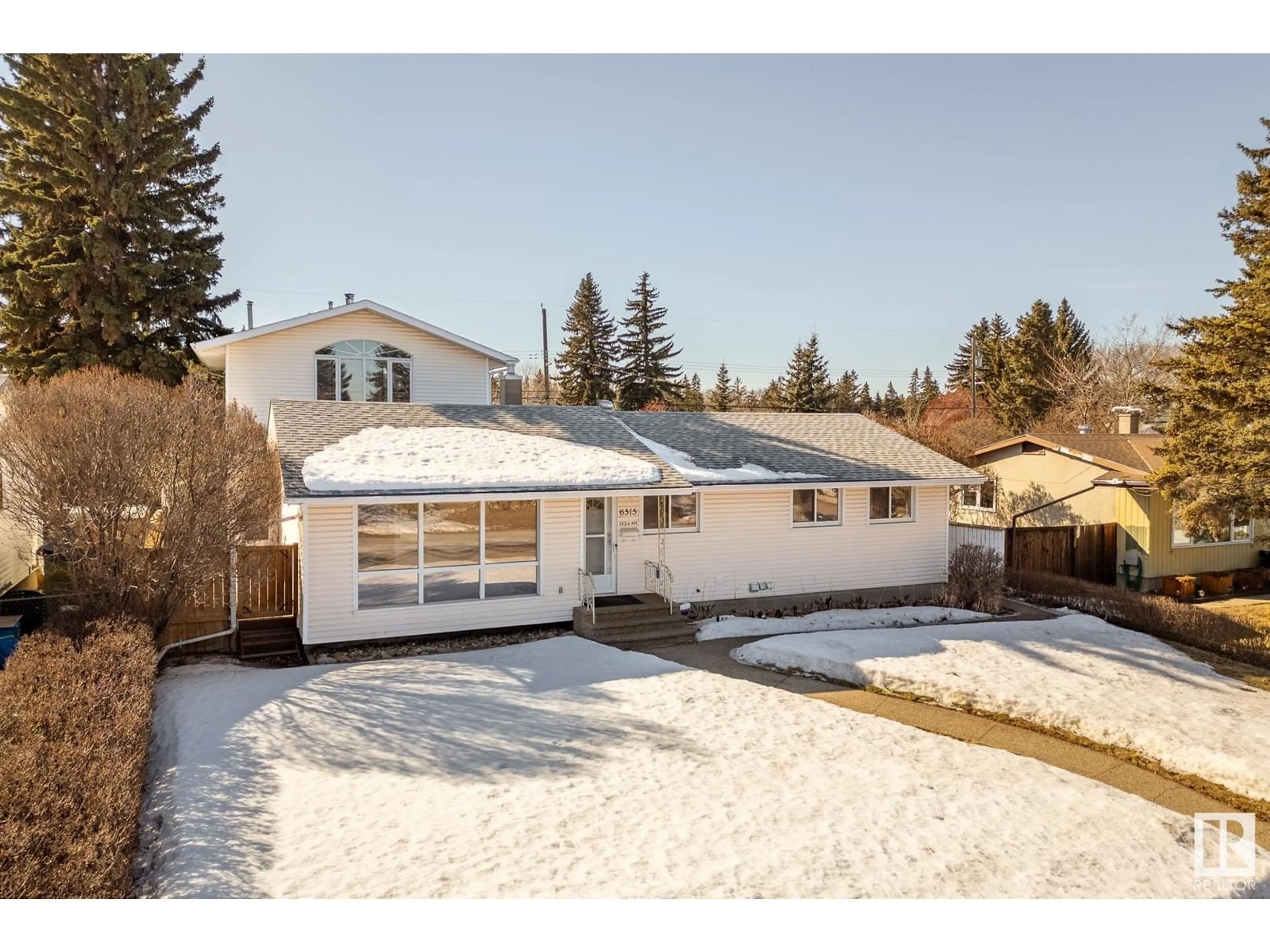 A pic from outside/outdoor area/front of a property/back of a property/a pic from drone, street for 6515 102A AV NW, Edmonton Alberta T6A0R8