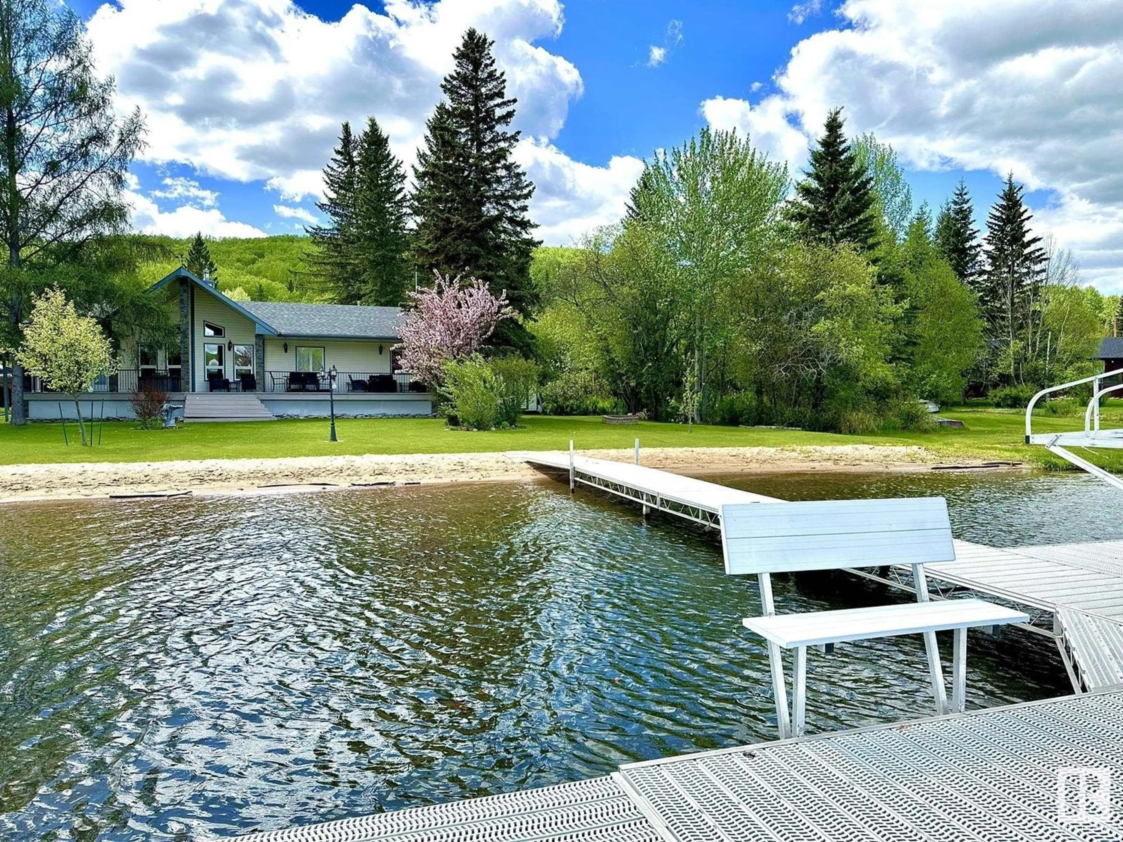 A pic from outside/outdoor area/front of a property/back of a property/a pic from drone, mountain view for 109 LONG LAKE DR, Long Lake Alberta T0A0M0
