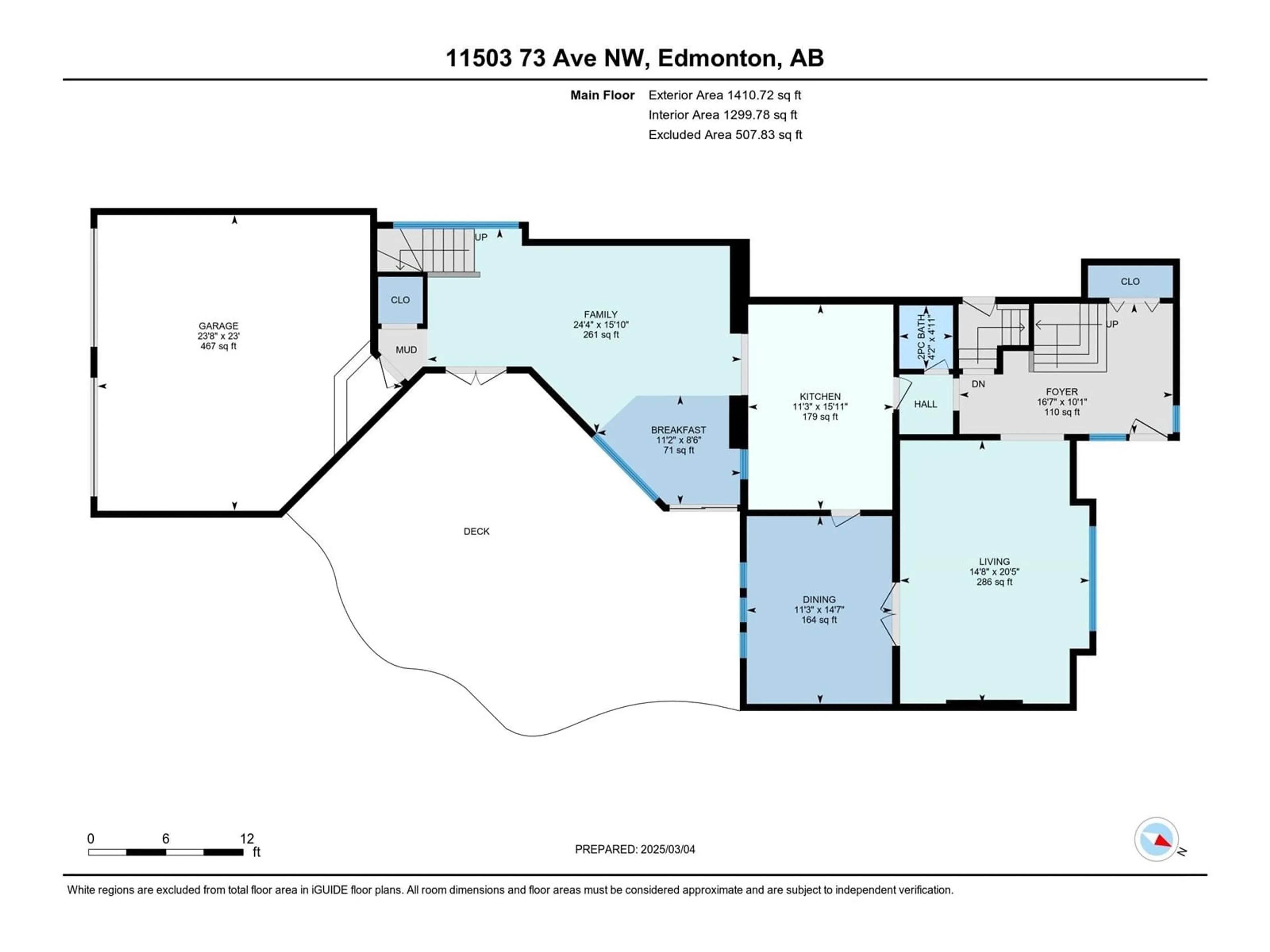 Floor plan for 11503 73 AV NW, Edmonton Alberta T6G0E2