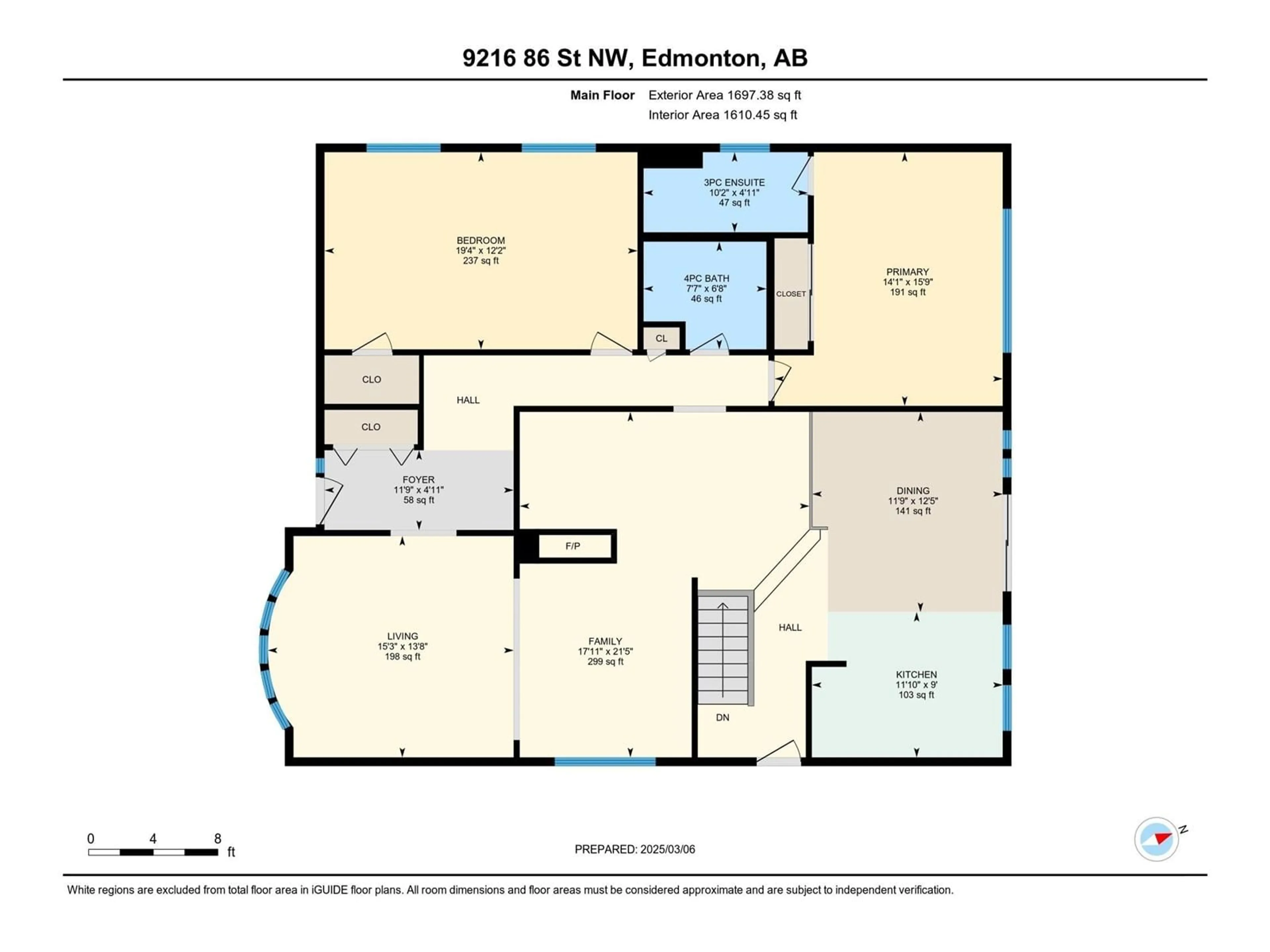 Floor plan for 9216 86 ST NW, Edmonton Alberta T6C3E4