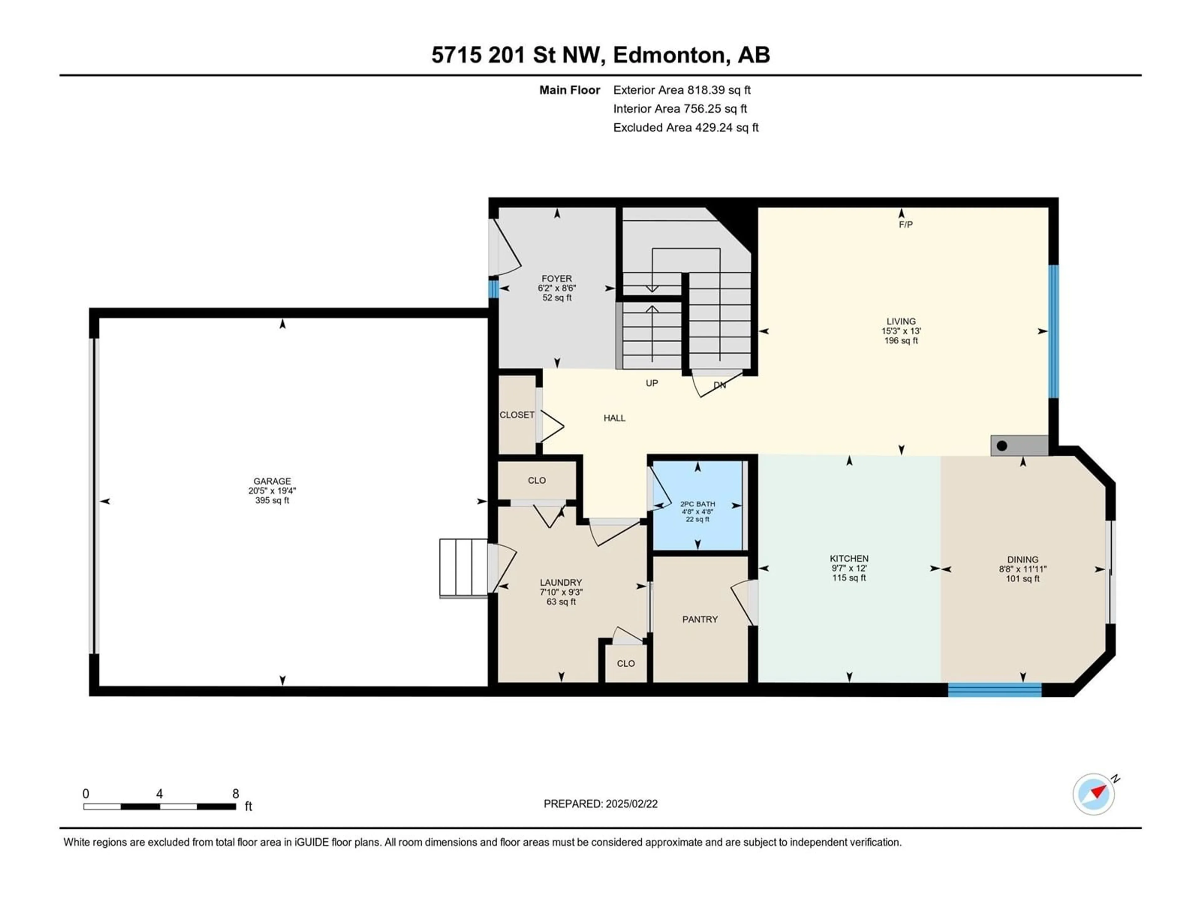 Floor plan for 5715 201 ST NW, Edmonton Alberta T6M0B4