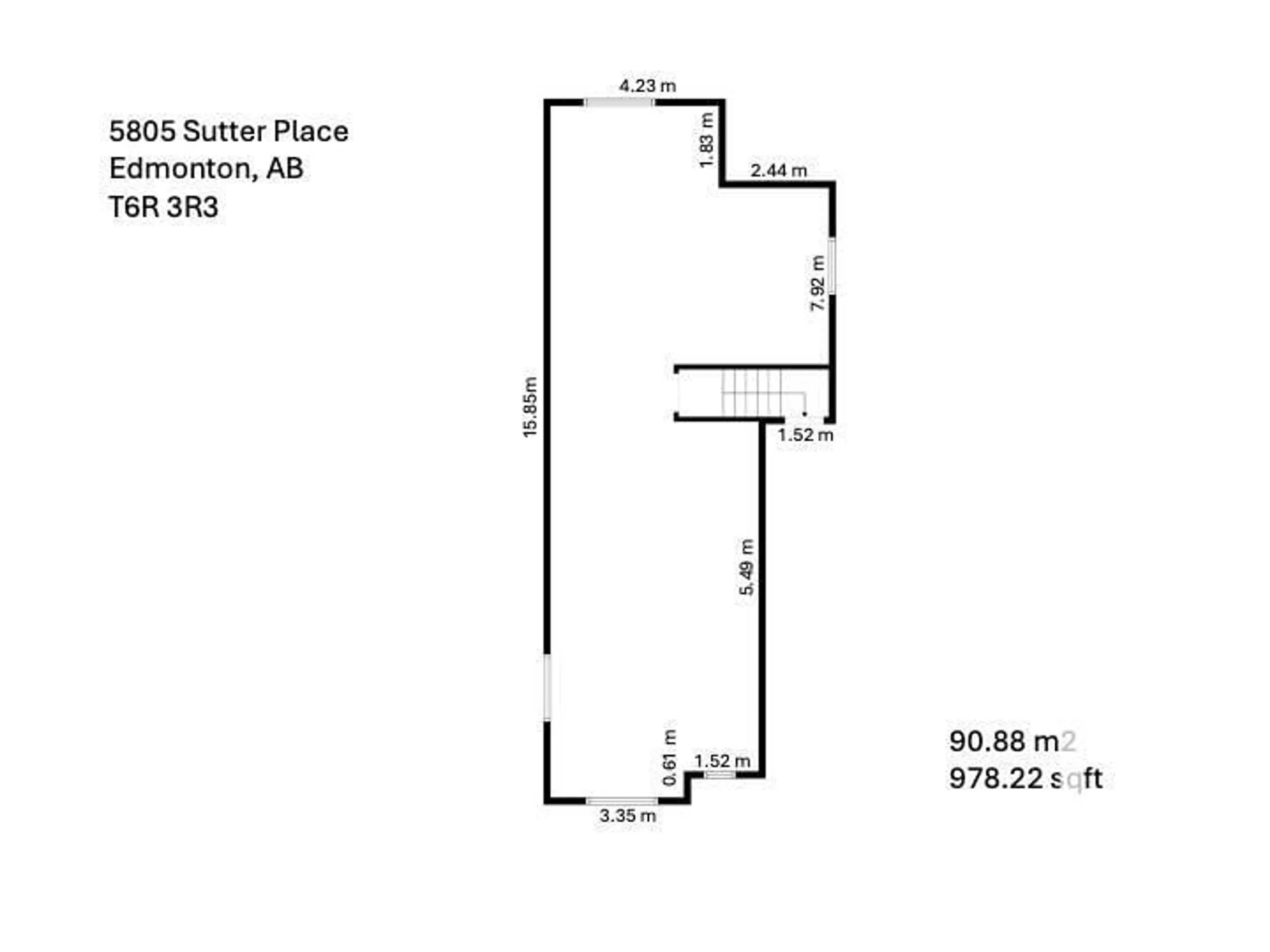 Floor plan for 5805 Sutter PL NW, Edmonton Alberta T6R3R3