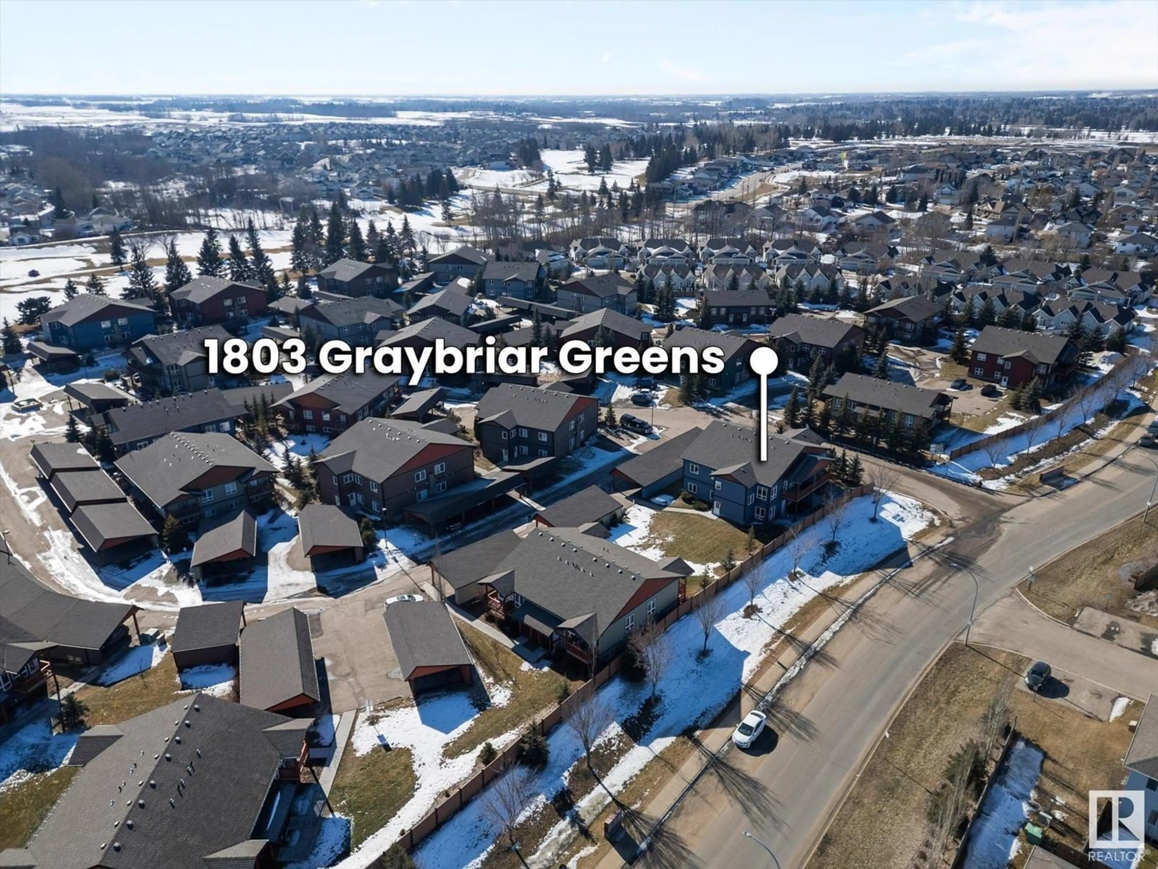 A pic from outside/outdoor area/front of a property/back of a property/a pic from drone, street for 1803 GRAYBRIAR GR, Stony Plain Alberta T7Z0G1