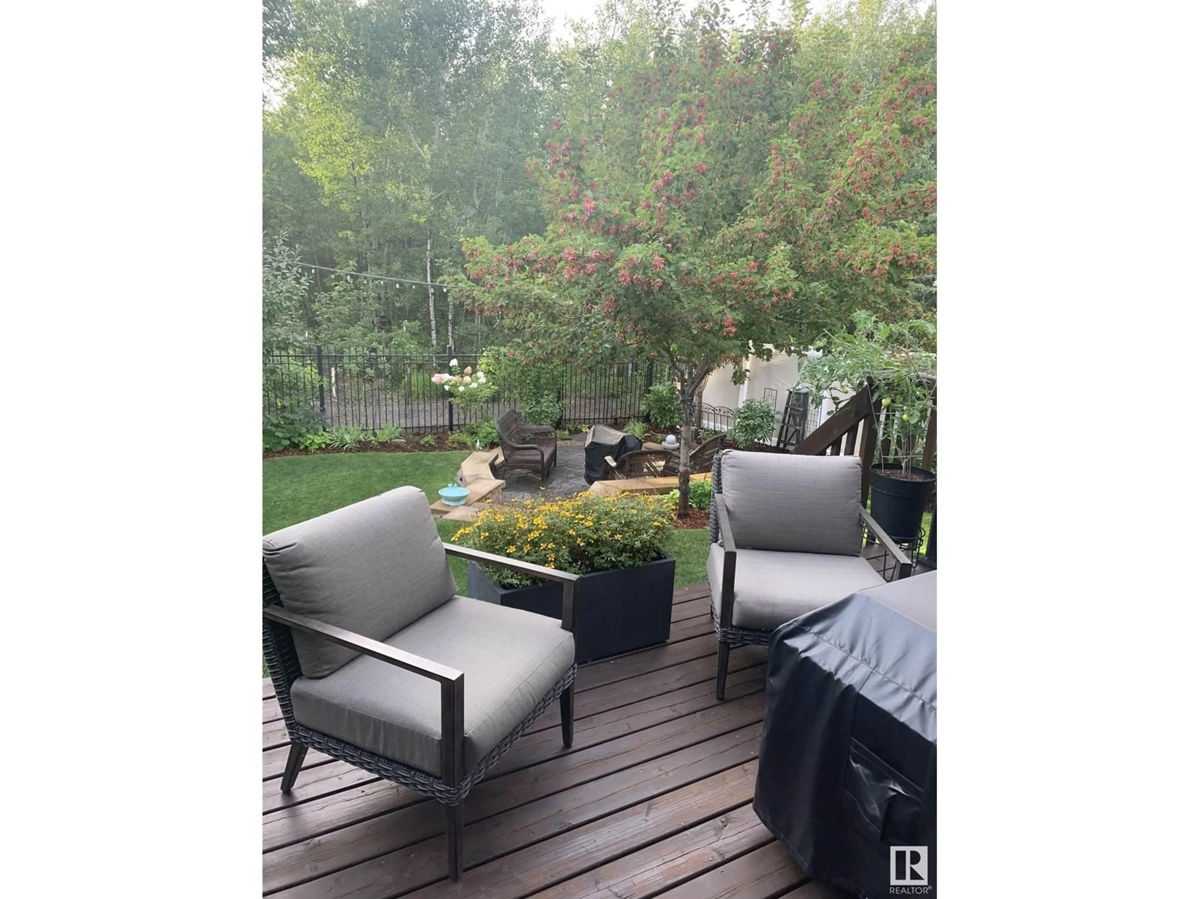 Patio, forest/trees view for 622 171 ST SW, Edmonton Alberta T6W0M1