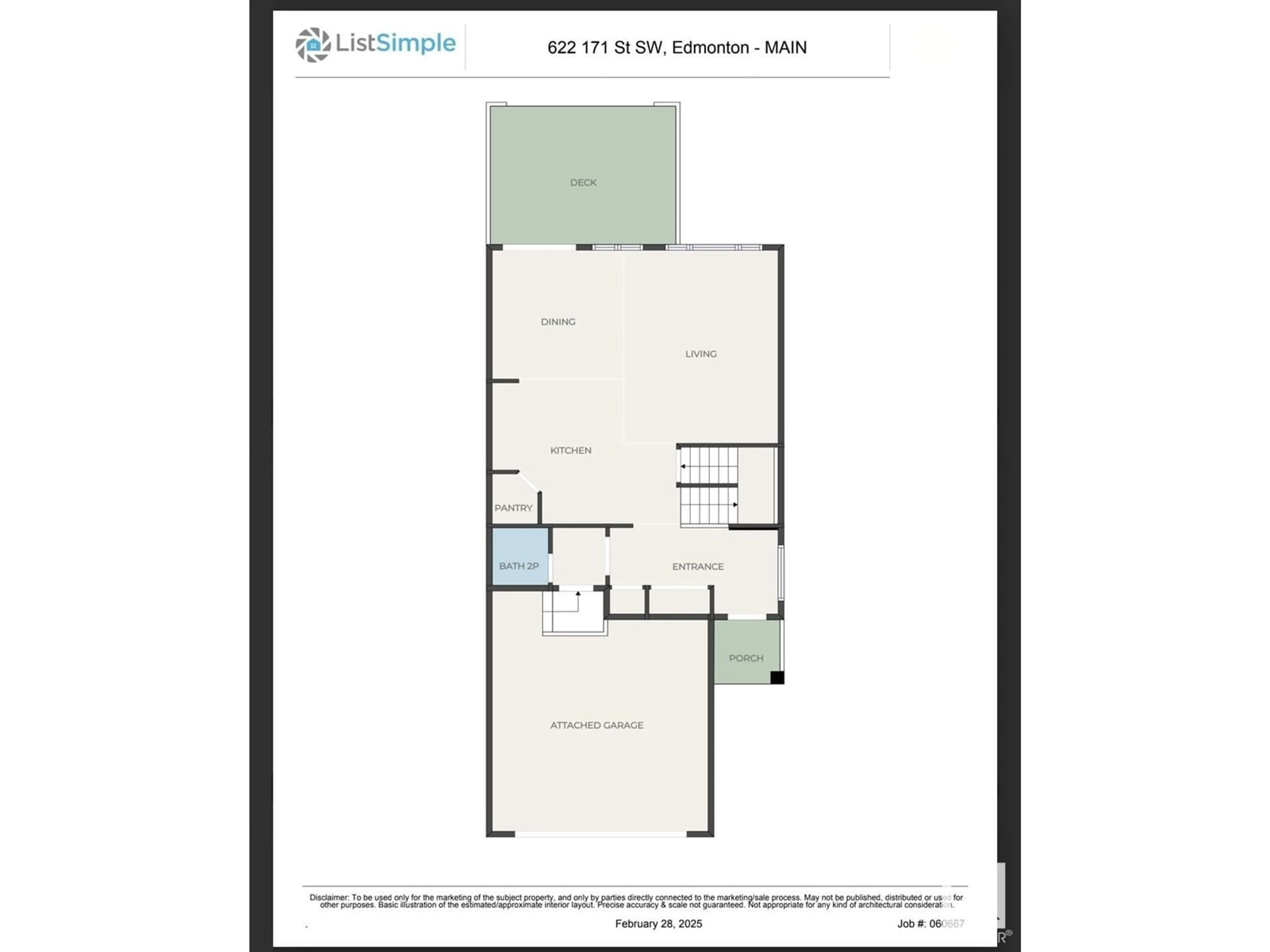 Floor plan for 622 171 ST SW, Edmonton Alberta T6W0M1