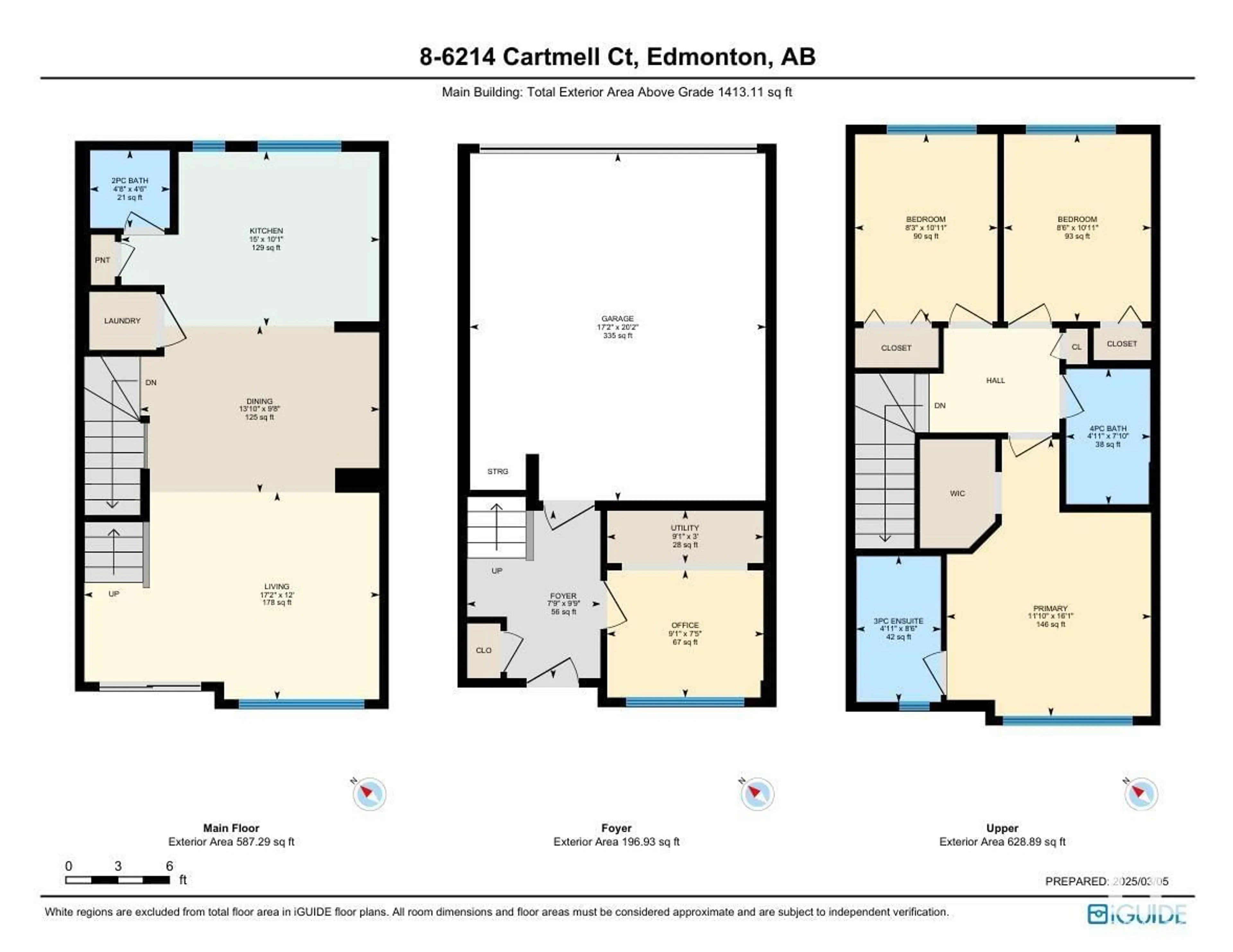 Floor plan for #8 6214 CARTMELL CO SW, Edmonton Alberta T6W5A7