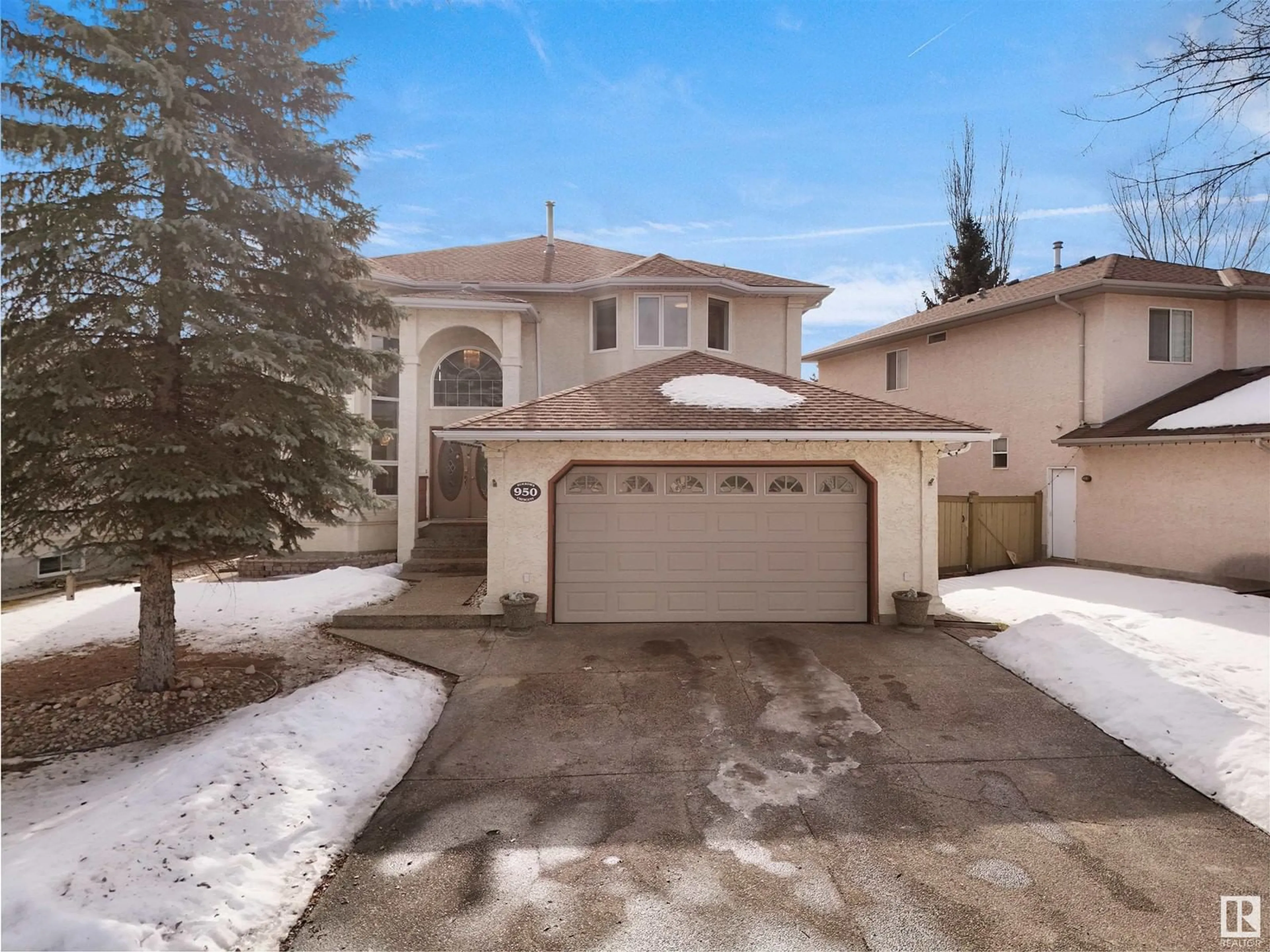 A pic from outside/outdoor area/front of a property/back of a property/a pic from drone, street for 950 BURROWS CR NW, Edmonton Alberta T6R2L2