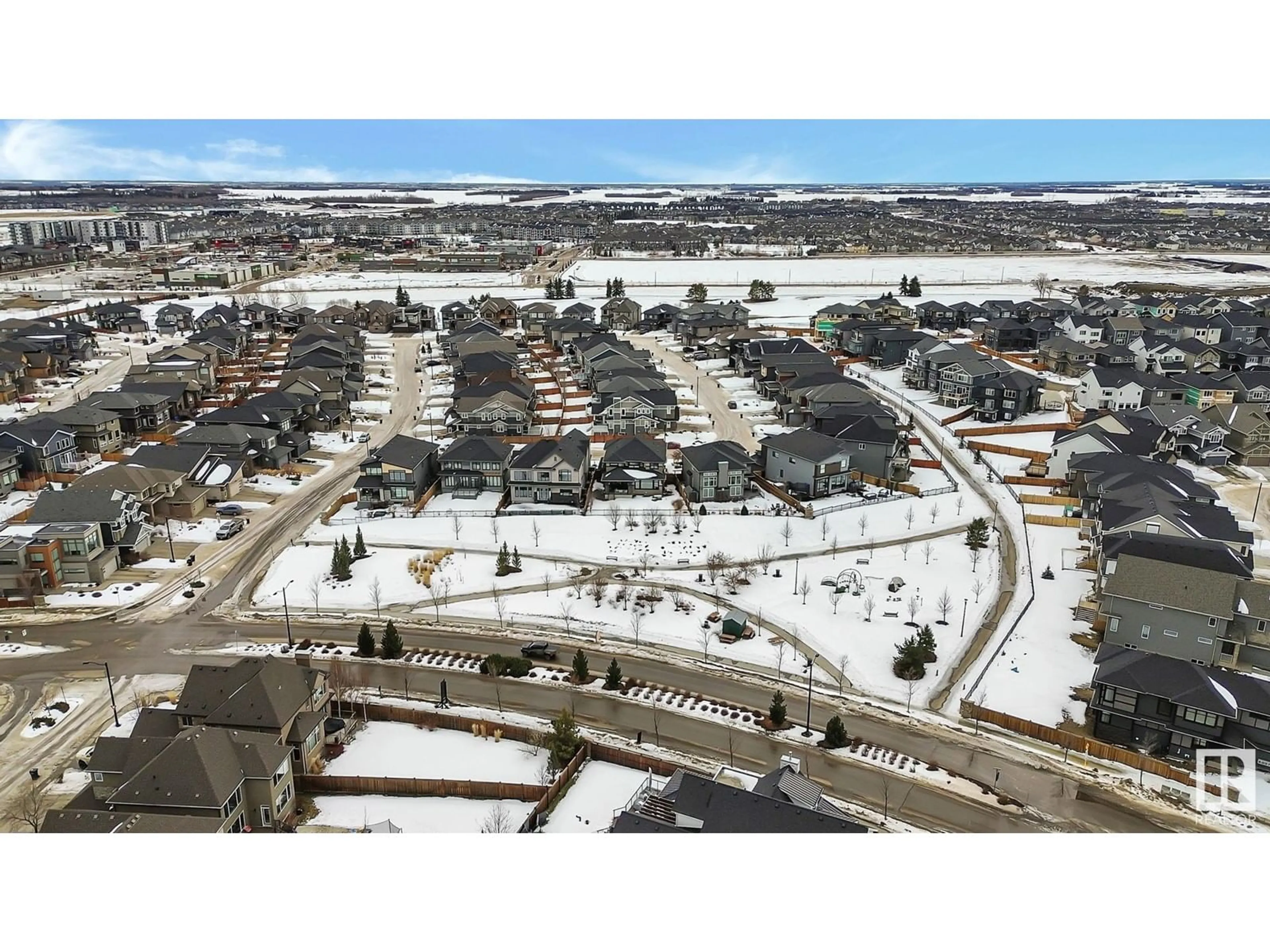 A pic from outside/outdoor area/front of a property/back of a property/a pic from drone, street for 1197 HAINSTOCK GR SW, Edmonton Alberta T6W3B6