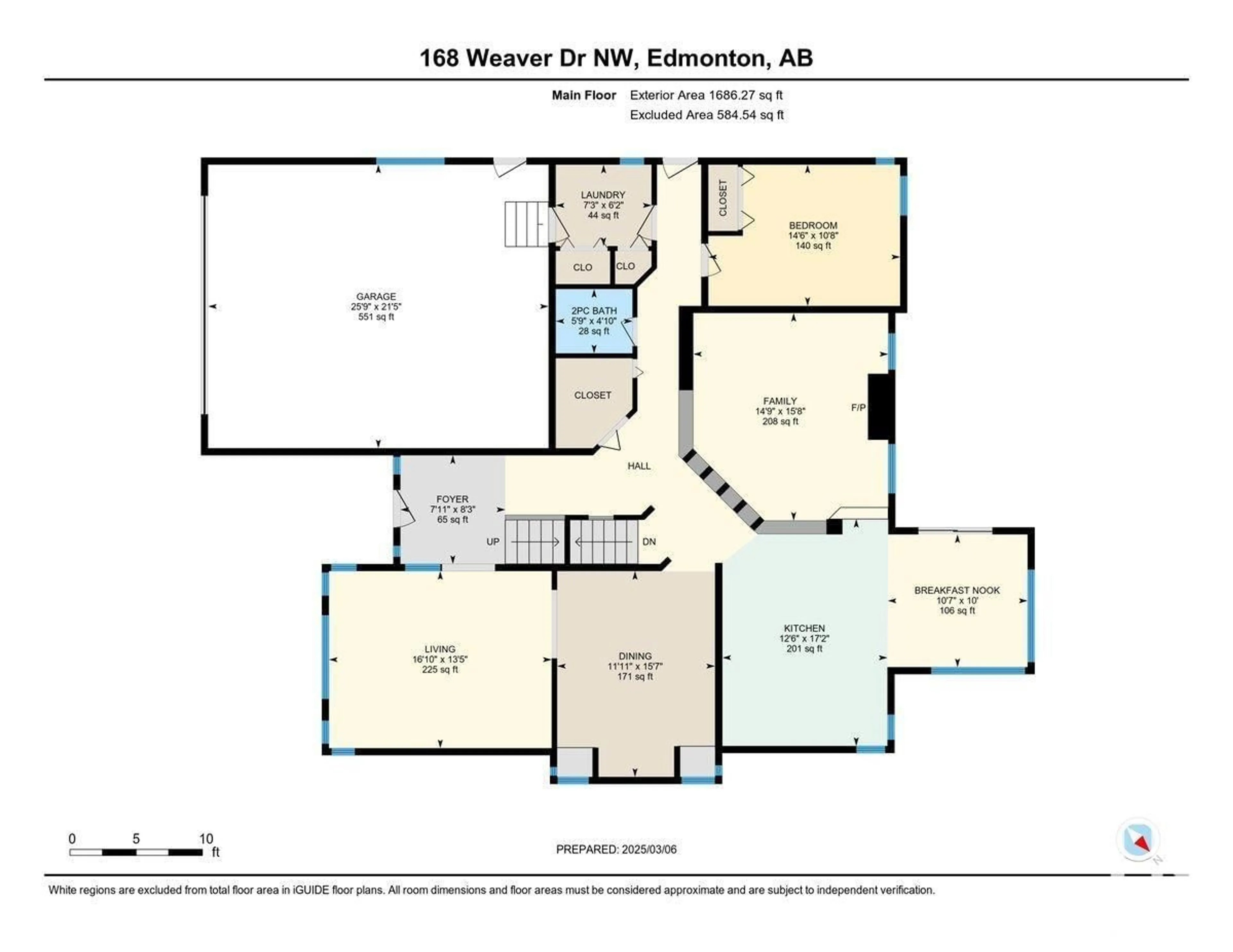 Floor plan for 168 WEAVER DR NW, Edmonton Alberta T6M2K3