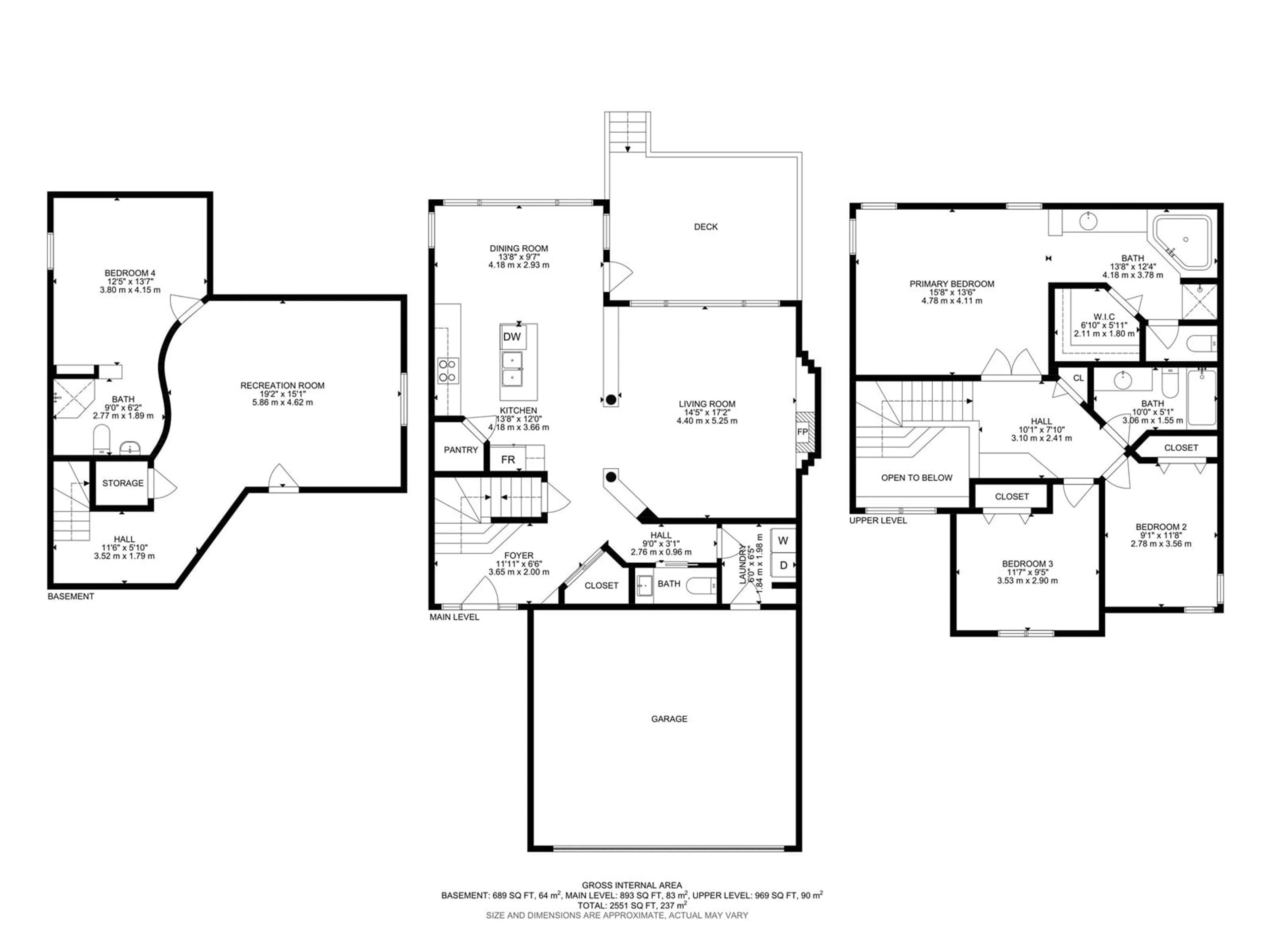 Floor plan for 708 ORMSBY RD W NW, Edmonton Alberta T5T6E4