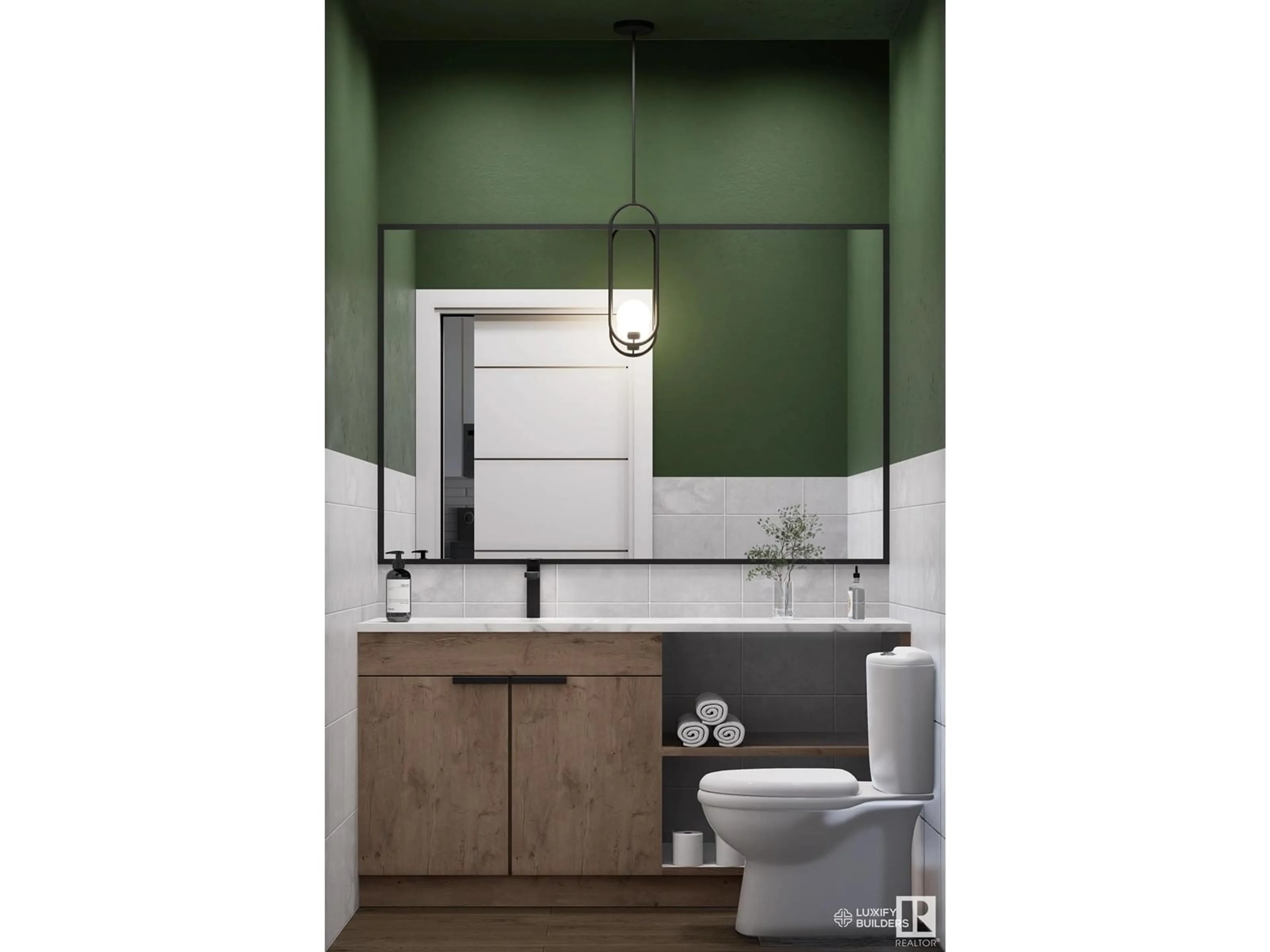 Contemporary bathroom, ceramic/tile floor for 9303/9305/9307 123 AVE, Edmonton Alberta T5G1K4