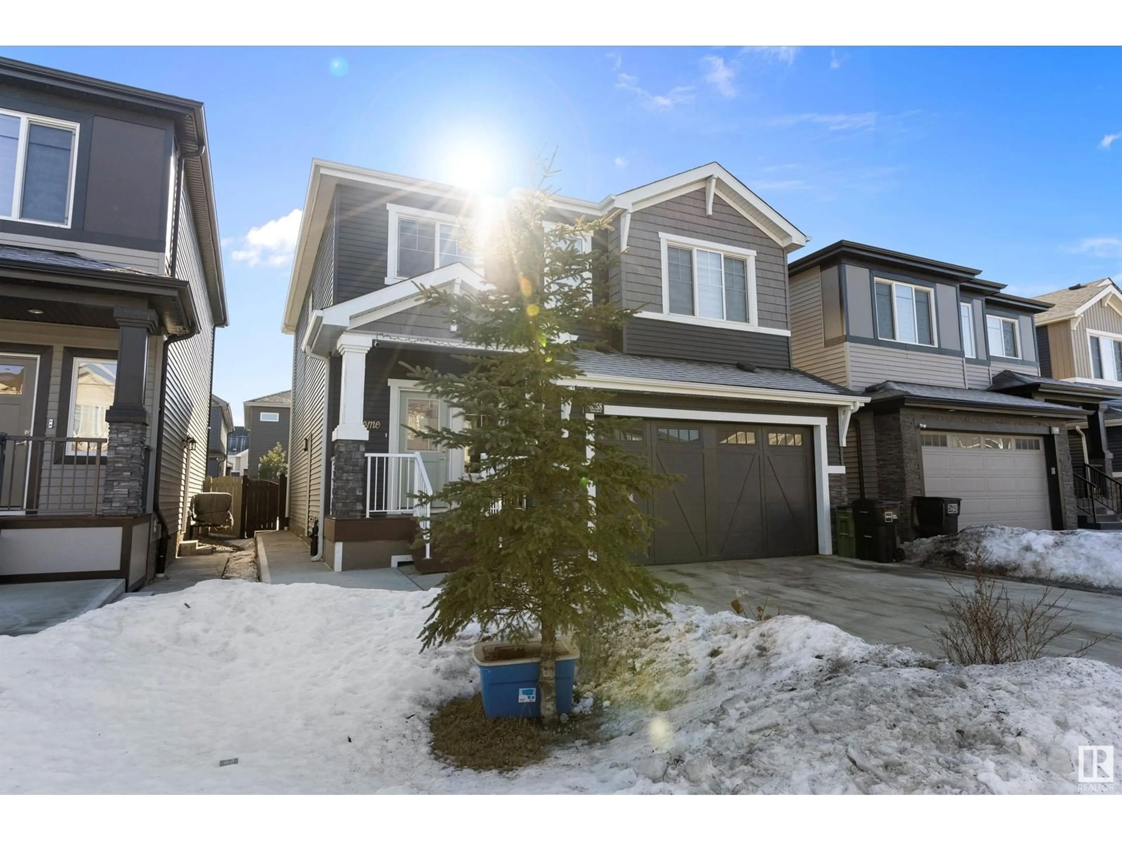 A pic from outside/outdoor area/front of a property/back of a property/a pic from drone, street for 8358 Mayday link SW, Edmonton Alberta T6X2L1