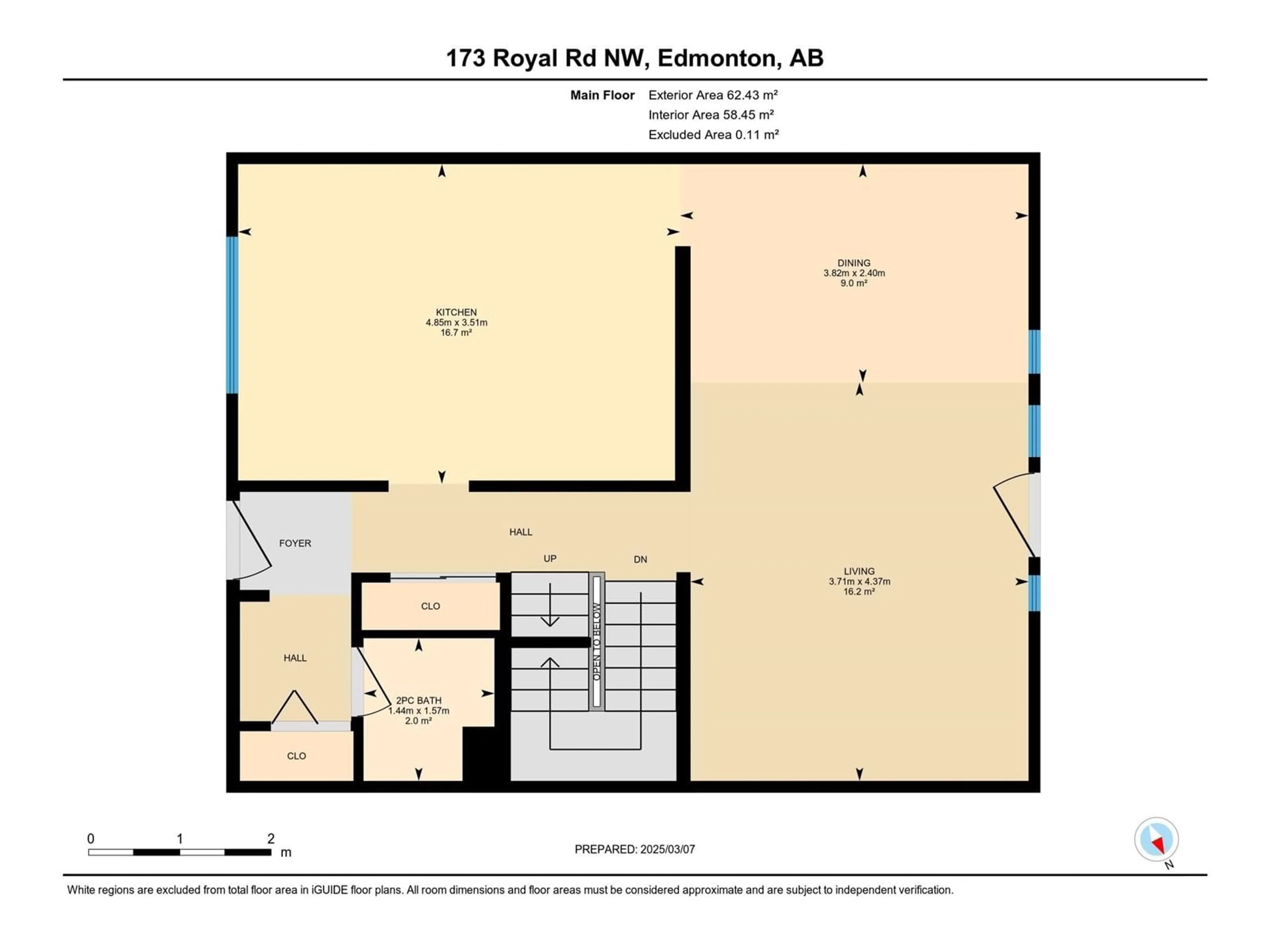 Floor plan for 173 ROYAL RD NW, Edmonton Alberta T6J2E7