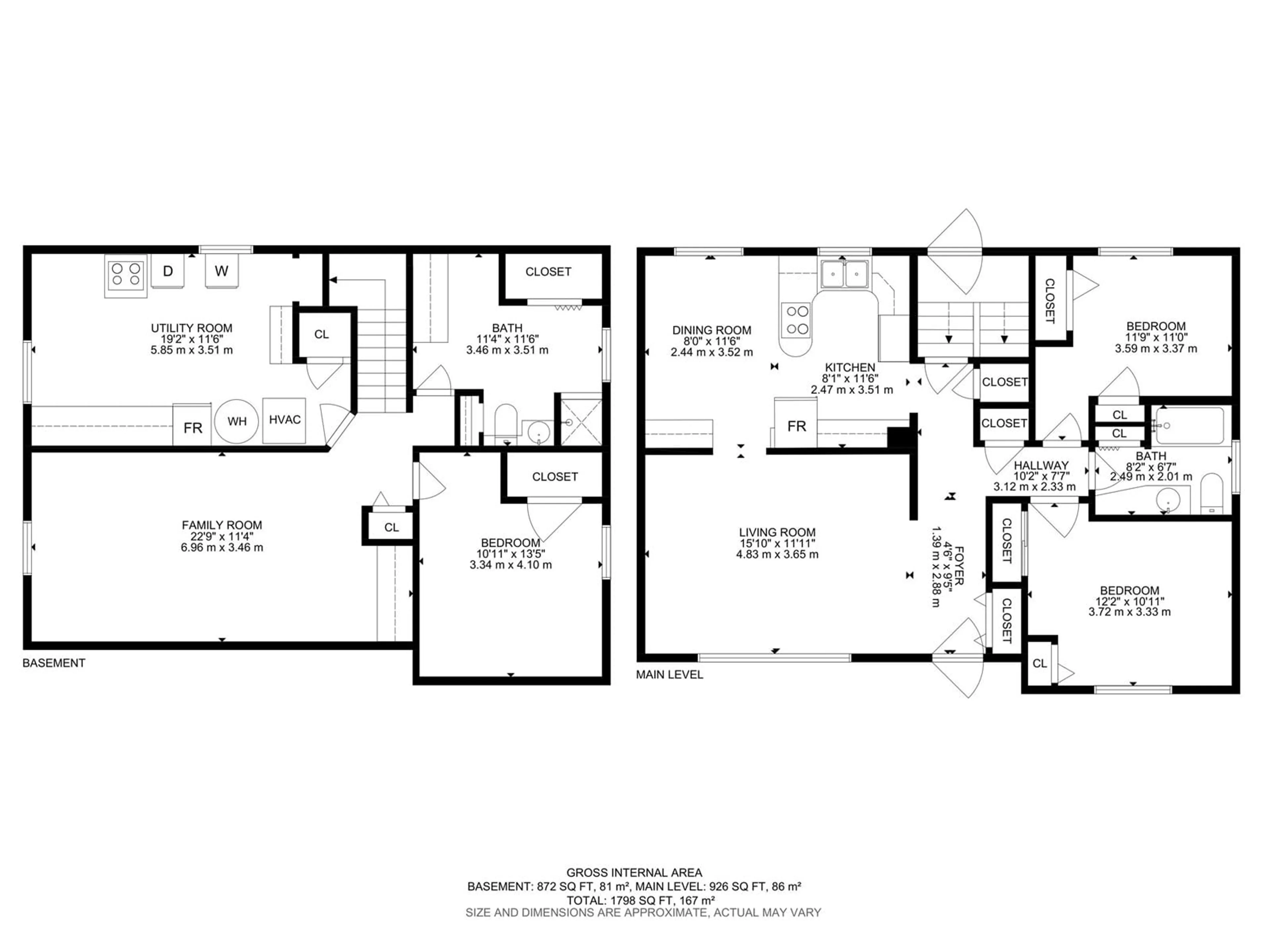 Floor plan for 11914 46 ST NW NW, Edmonton Alberta T5W2V9