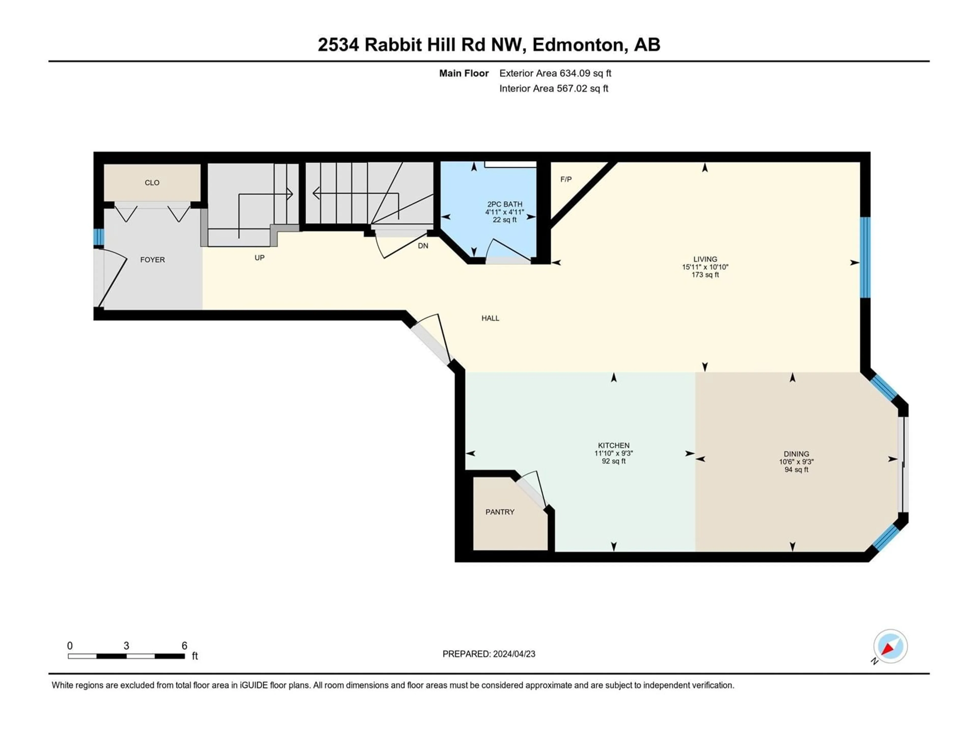 Floor plan for 2534 Rabbit Hill RD NW, Edmonton Alberta T6R2Y9