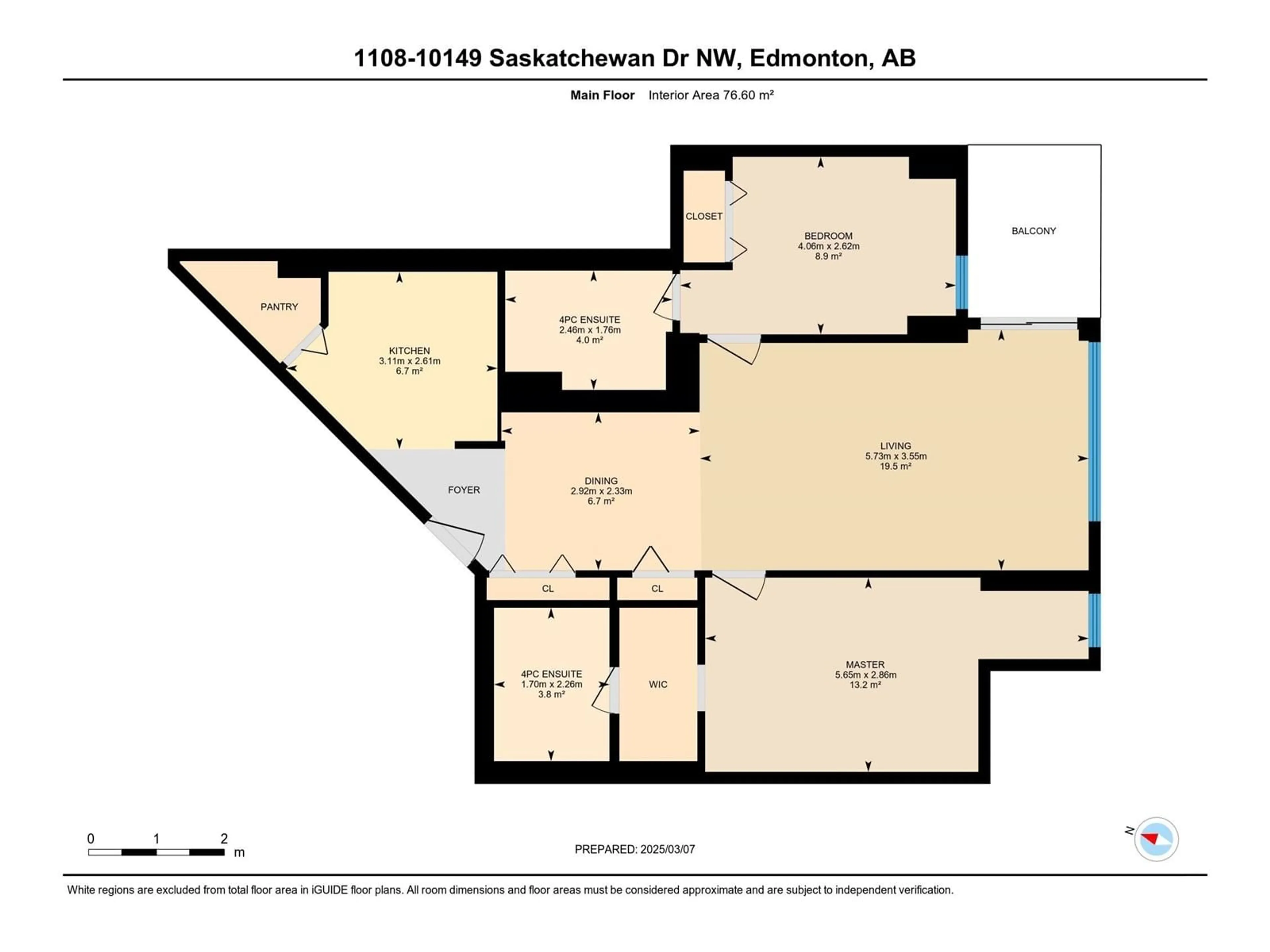 Floor plan for #1108 10149 SASKATCHEWAN DR NW, Edmonton Alberta T6E6B6