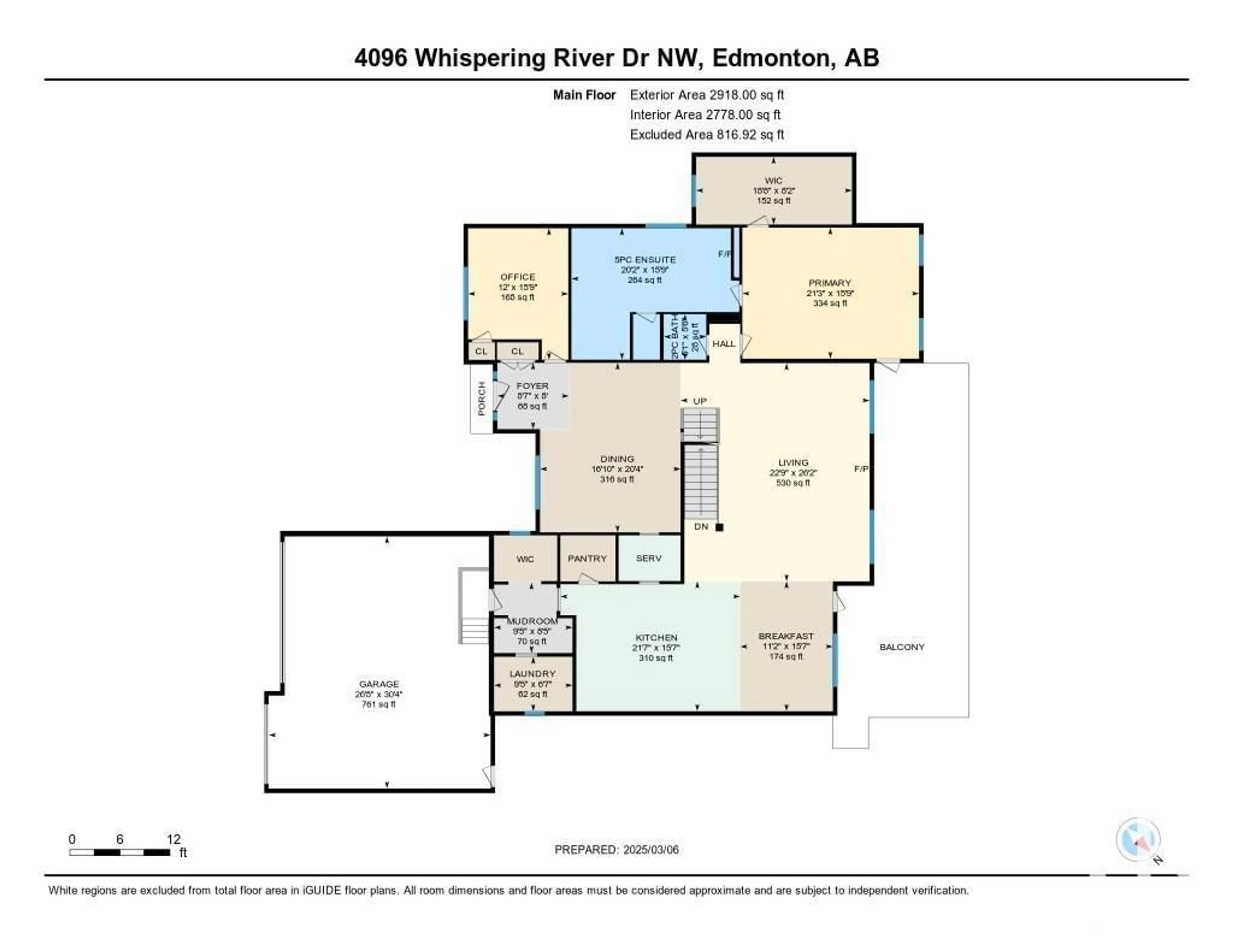 Floor plan for 4096 WHISPERING RIVER DR NW, Edmonton Alberta T6W2E2