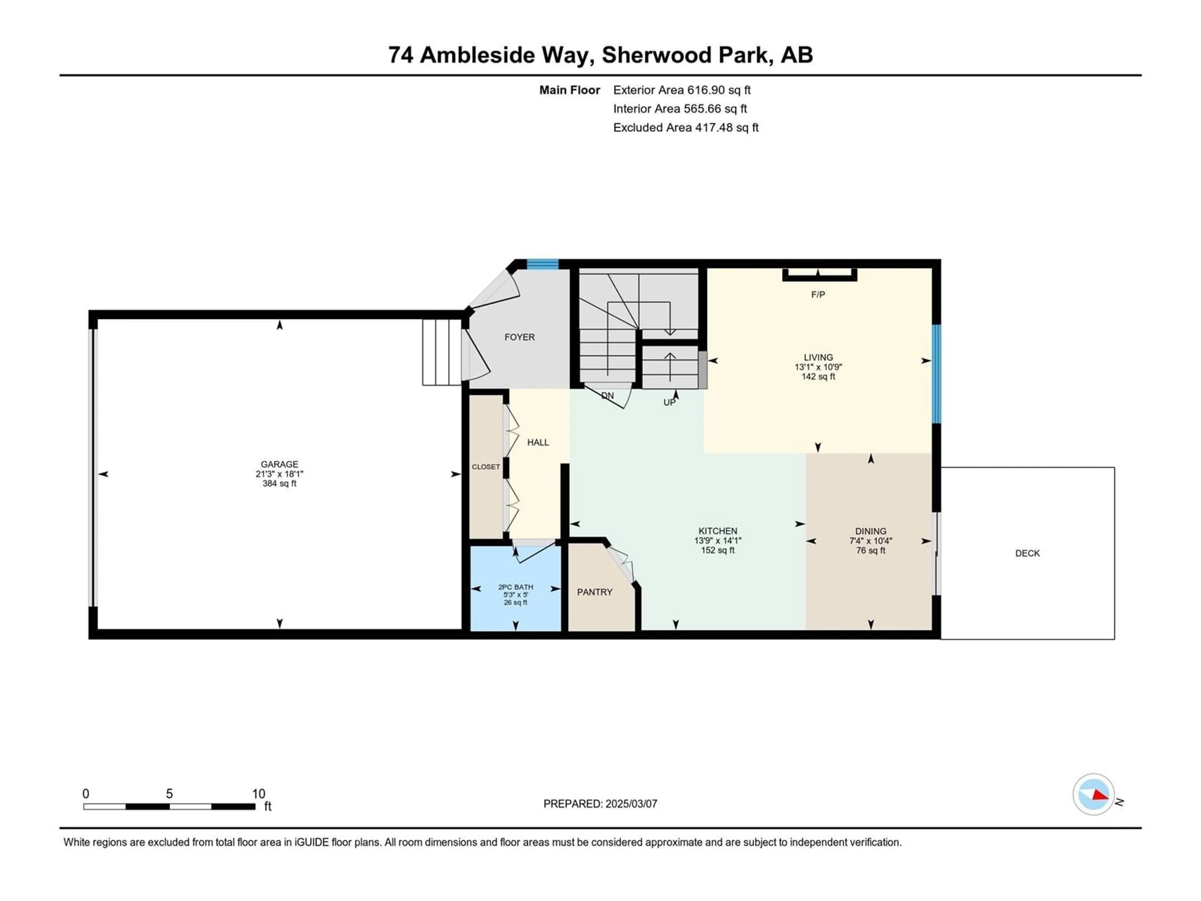 Floor plan for 74 AMBLESIDE WY, Sherwood Park Alberta T8A1A5