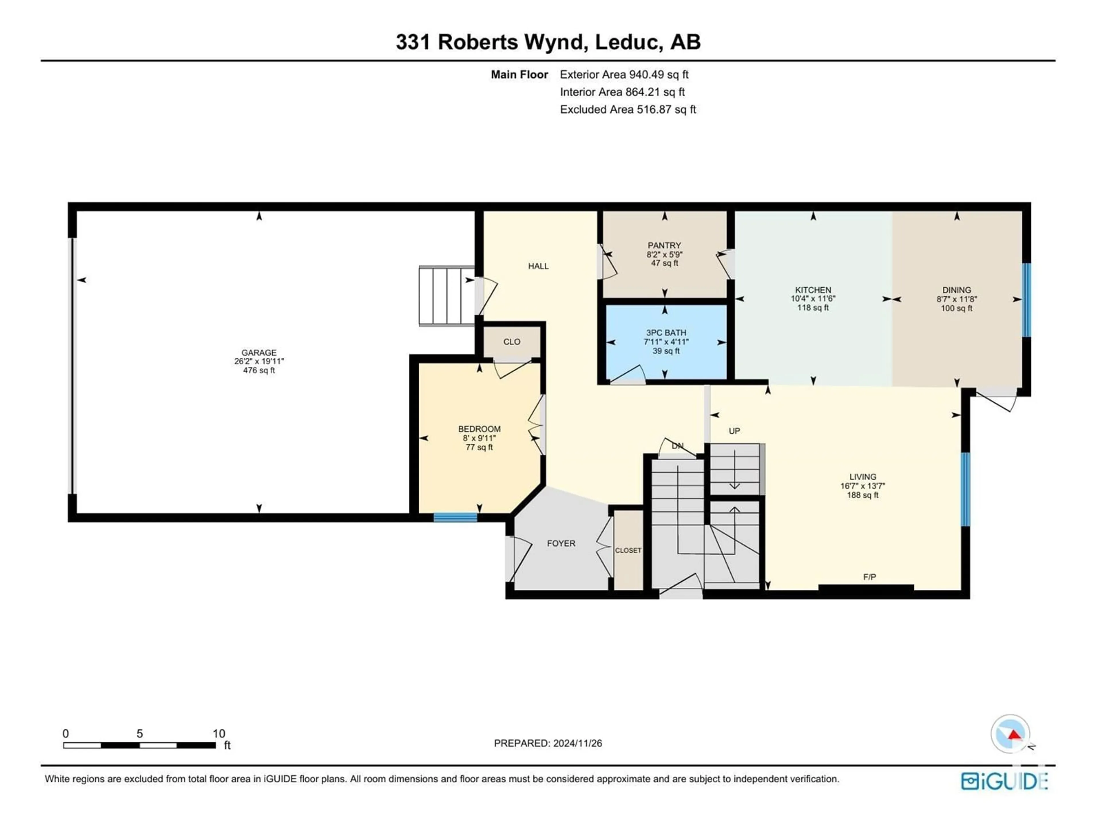 Floor plan for 331 ROBERTS WD, Leduc Alberta T9E1K9