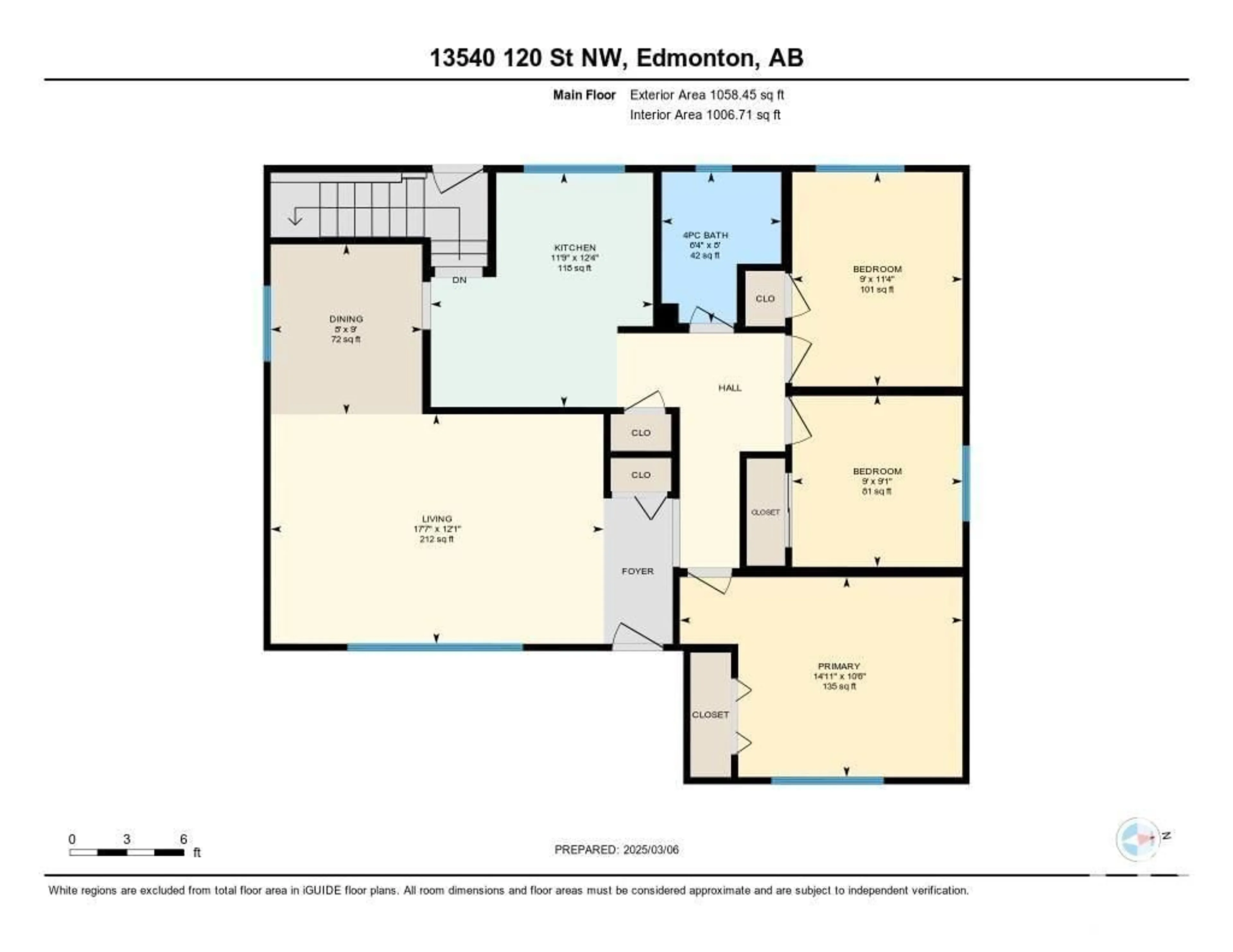 Floor plan for 13540 120 ST NW NW, Edmonton Alberta T5E5P7