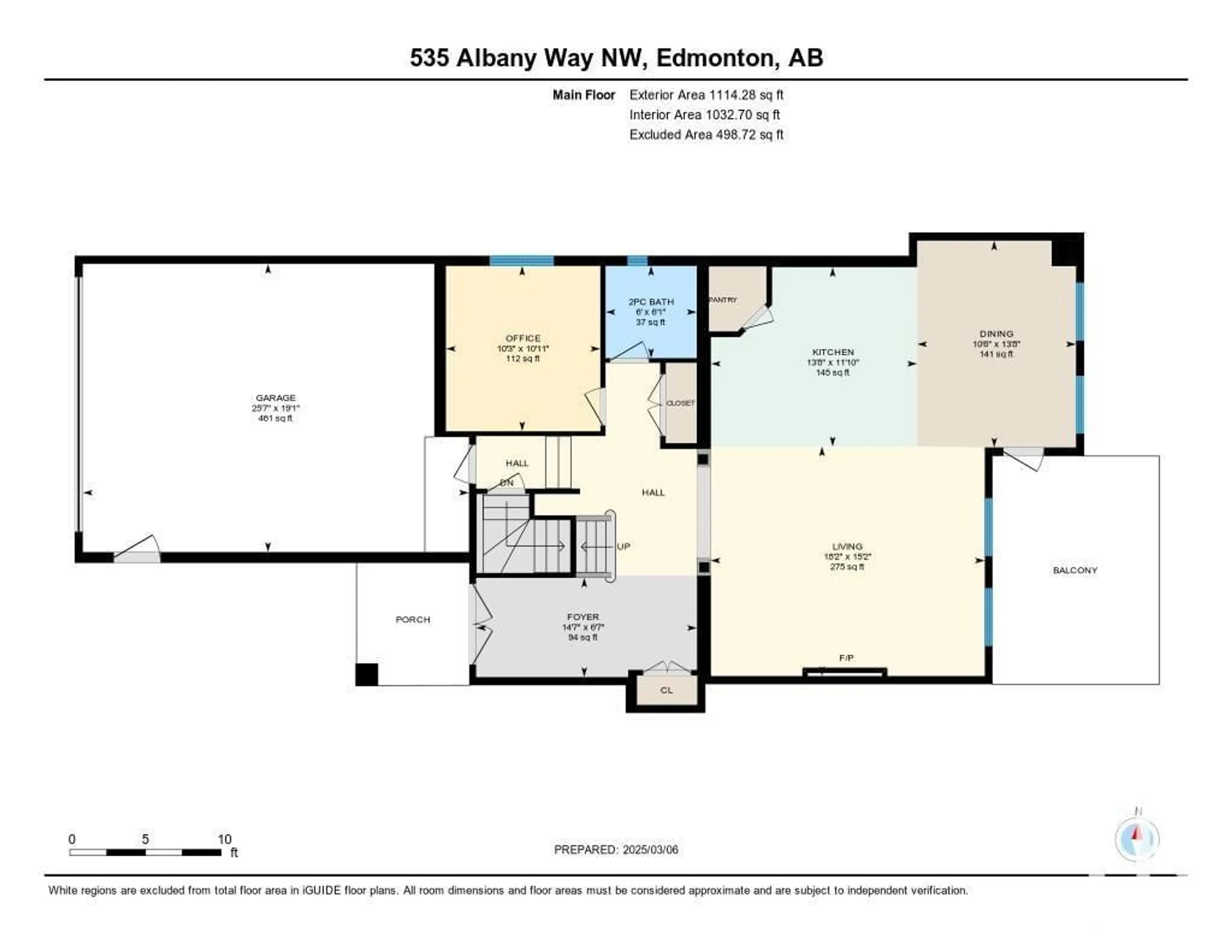 Floor plan for 535 ALBANY WY NW, Edmonton Alberta T6V0H9