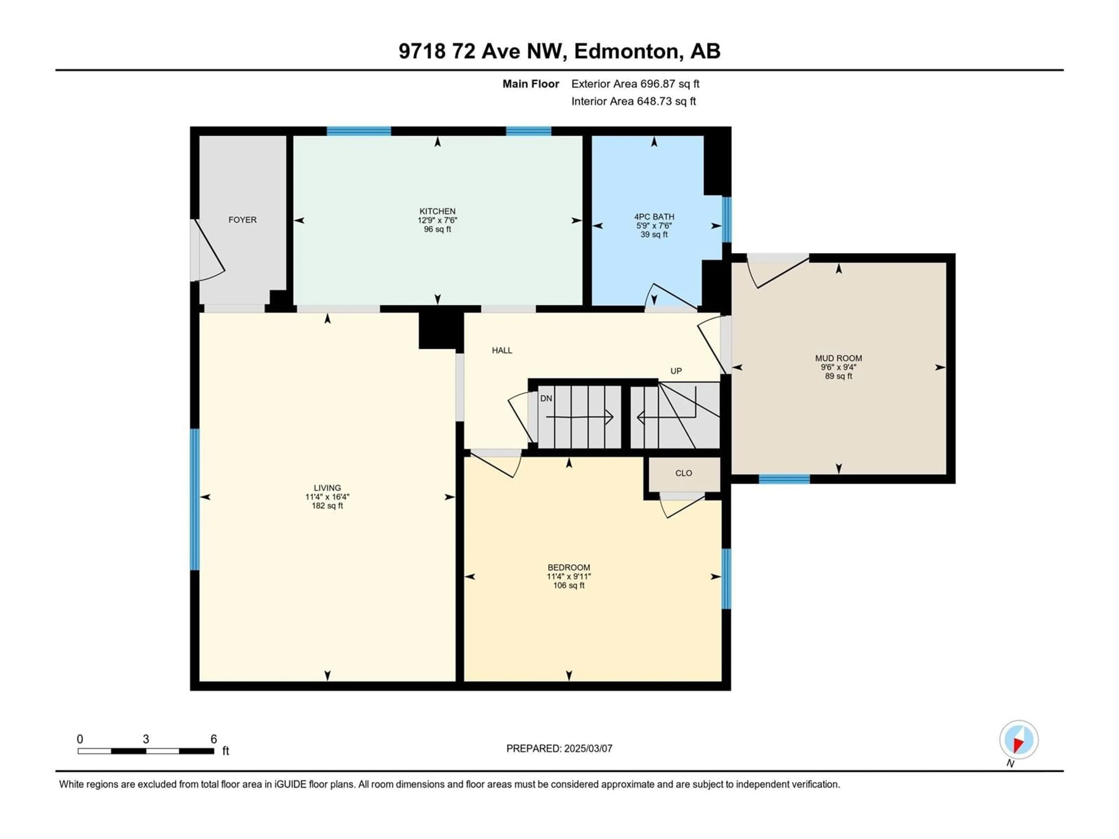 Floor plan for 9718 72 AV NW, Edmonton Alberta T6E0Y8