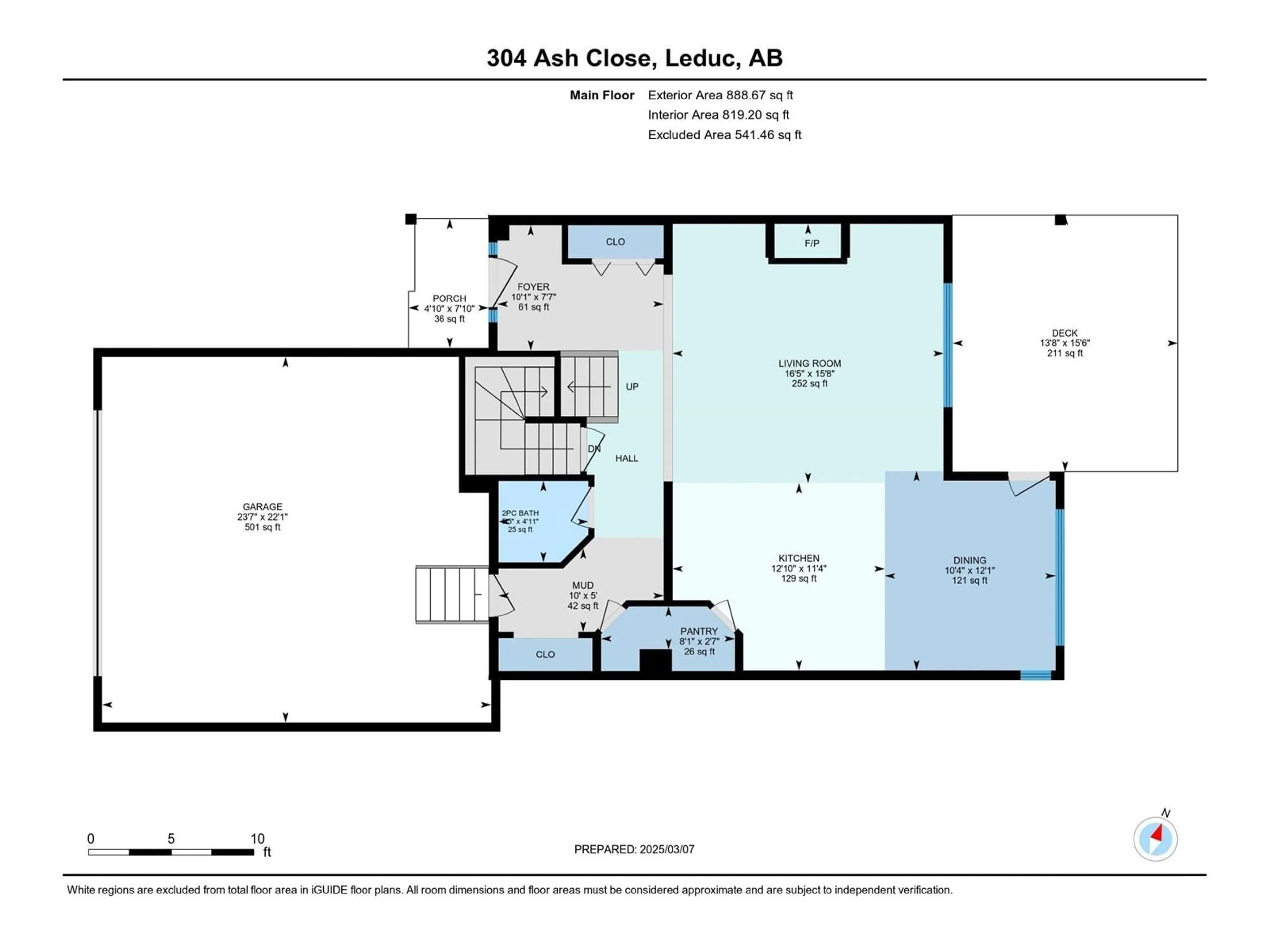 Floor plan for 304 Ash CL, Leduc Alberta T9E0E2