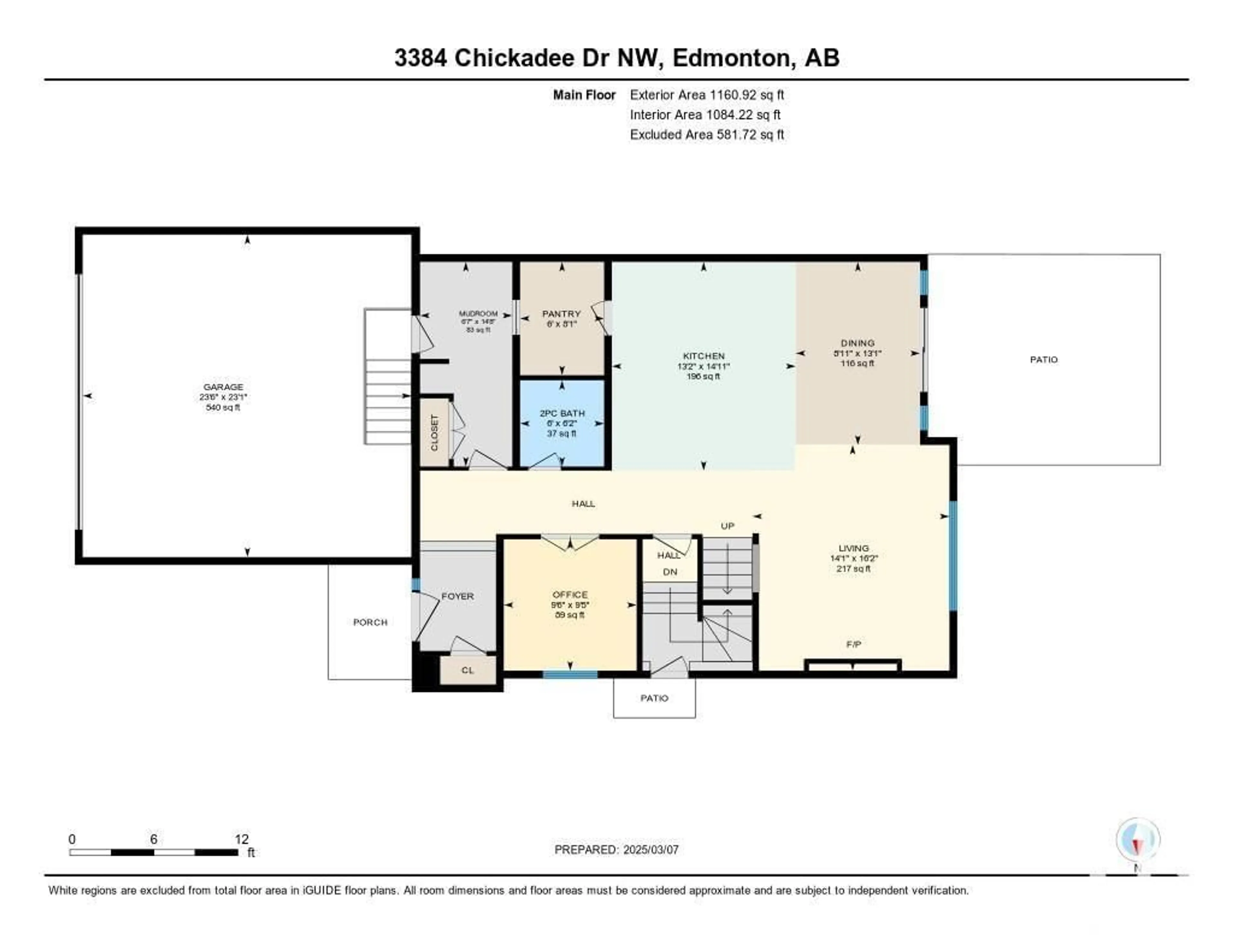 Floor plan for 3384 CHICKADEE DR NW, Edmonton Alberta T5S0L2