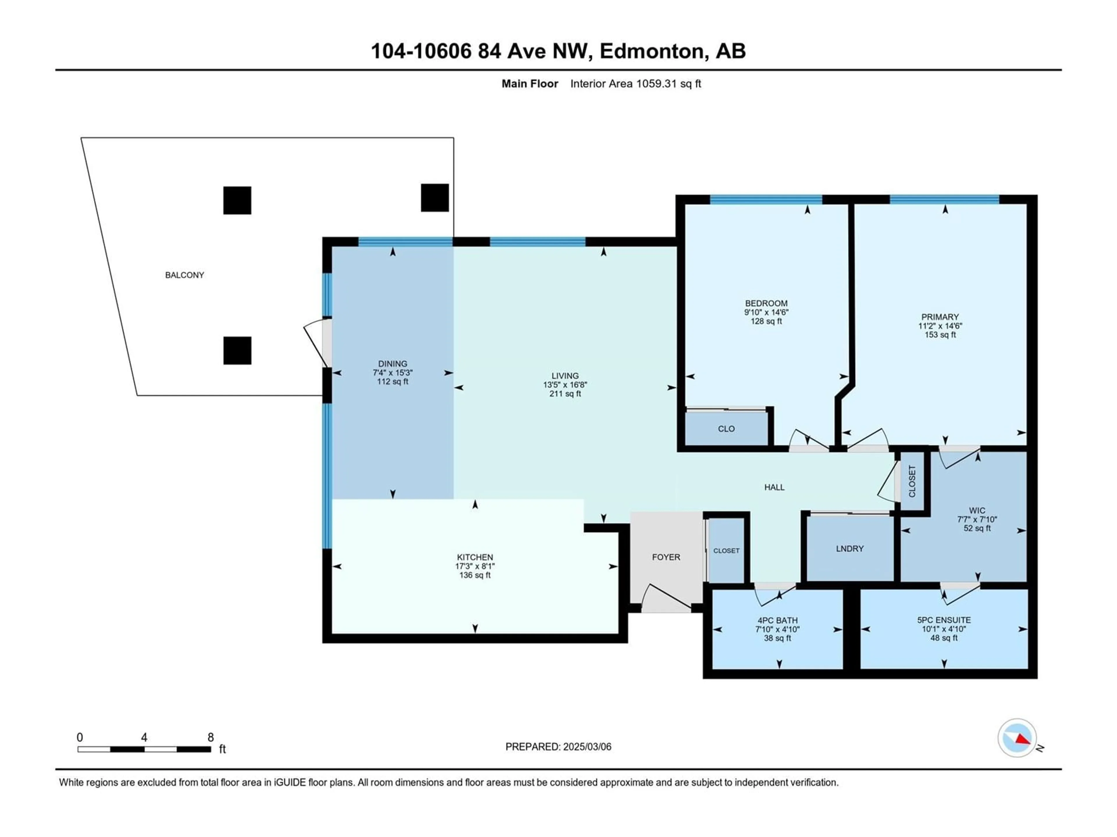 Floor plan for #104 10606 84 AV NW, Edmonton Alberta T6E2H6