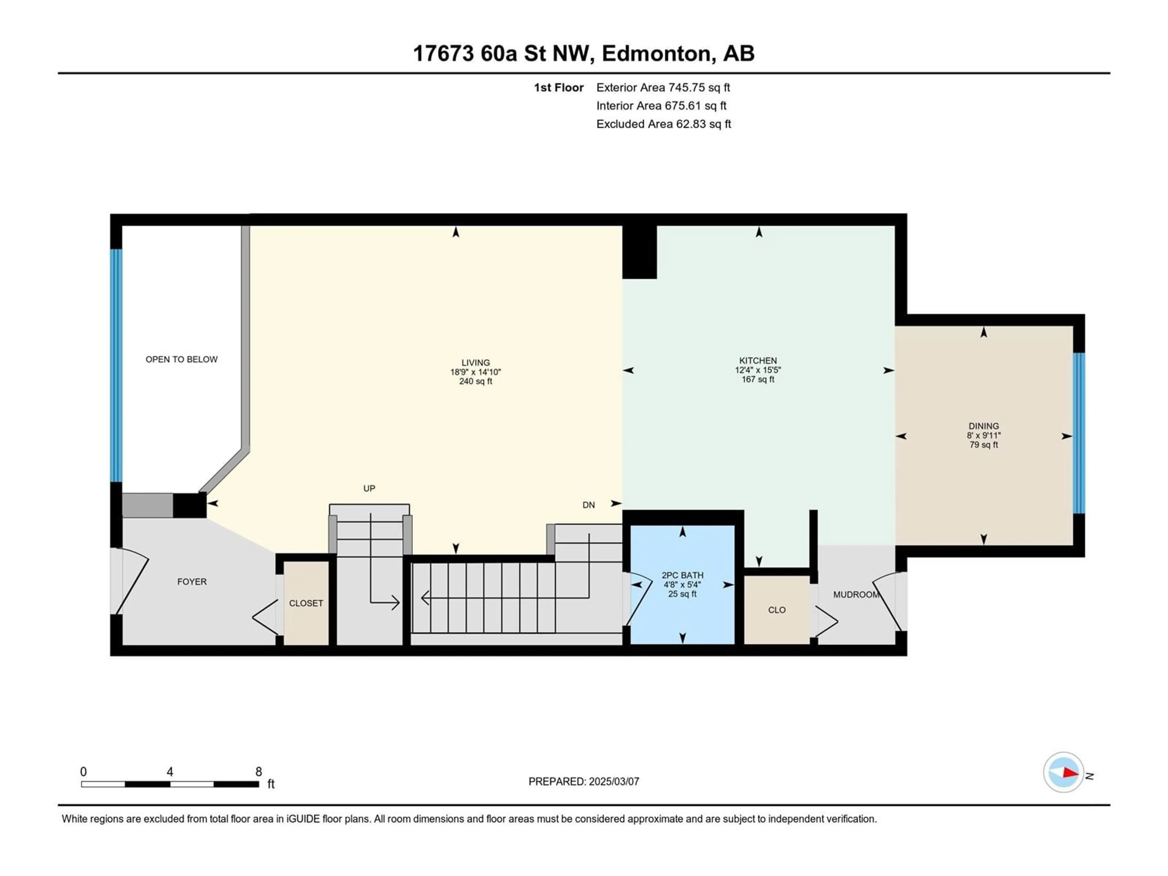 Floor plan for 17673 60A ST NW NW, Edmonton Alberta T5Y0K8