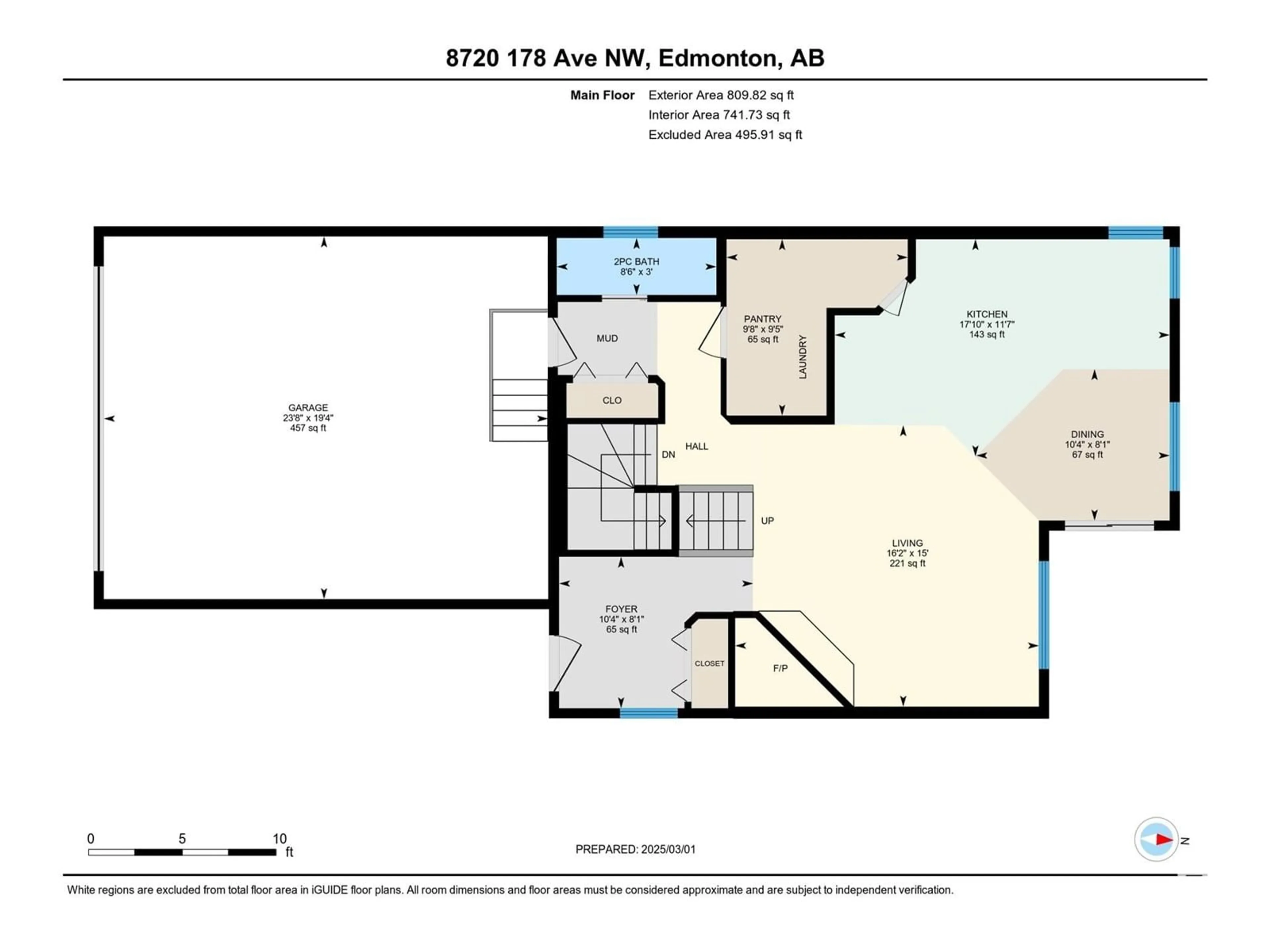 Floor plan for 8720 178 AV NW NW, Edmonton Alberta T5Z0B8