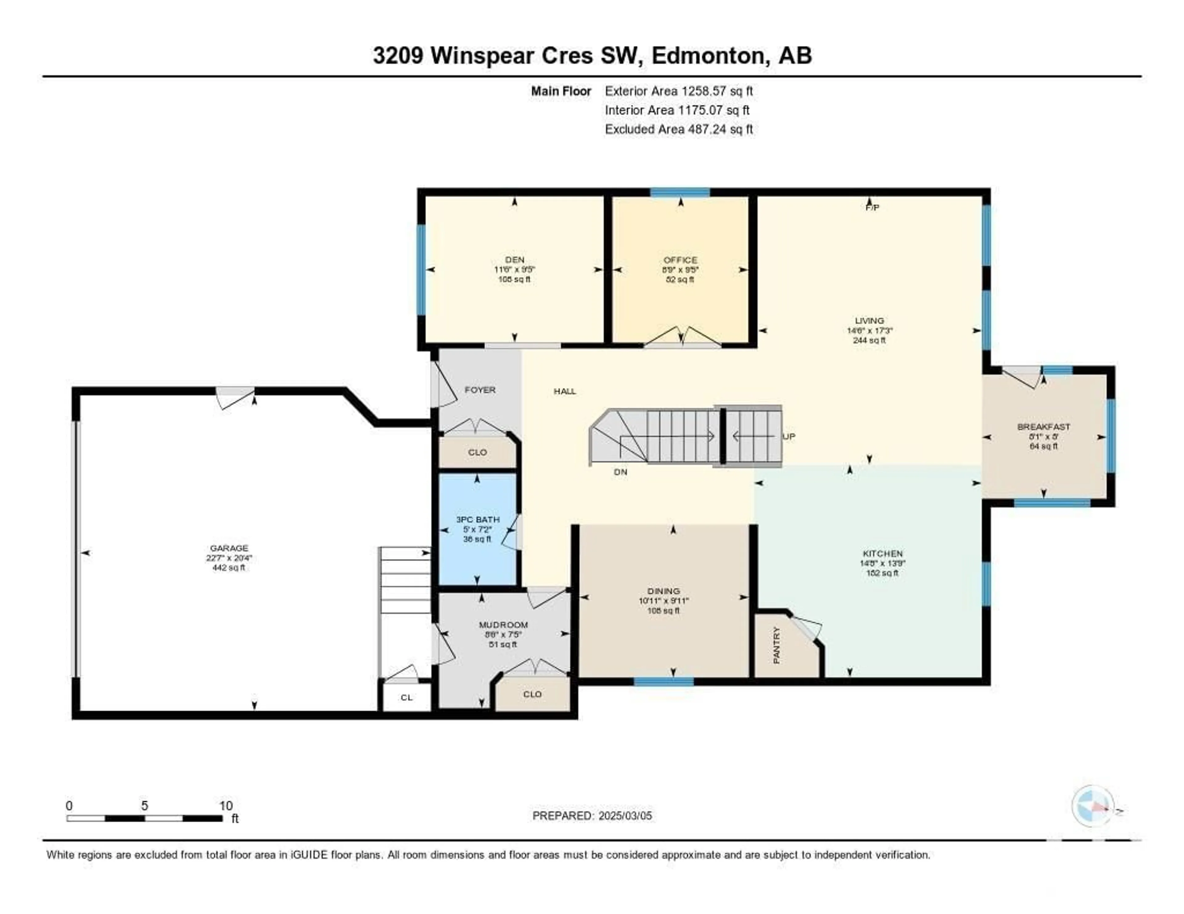 Floor plan for 3209 WINSPEAR CR SW, Edmonton Alberta T6X1S7