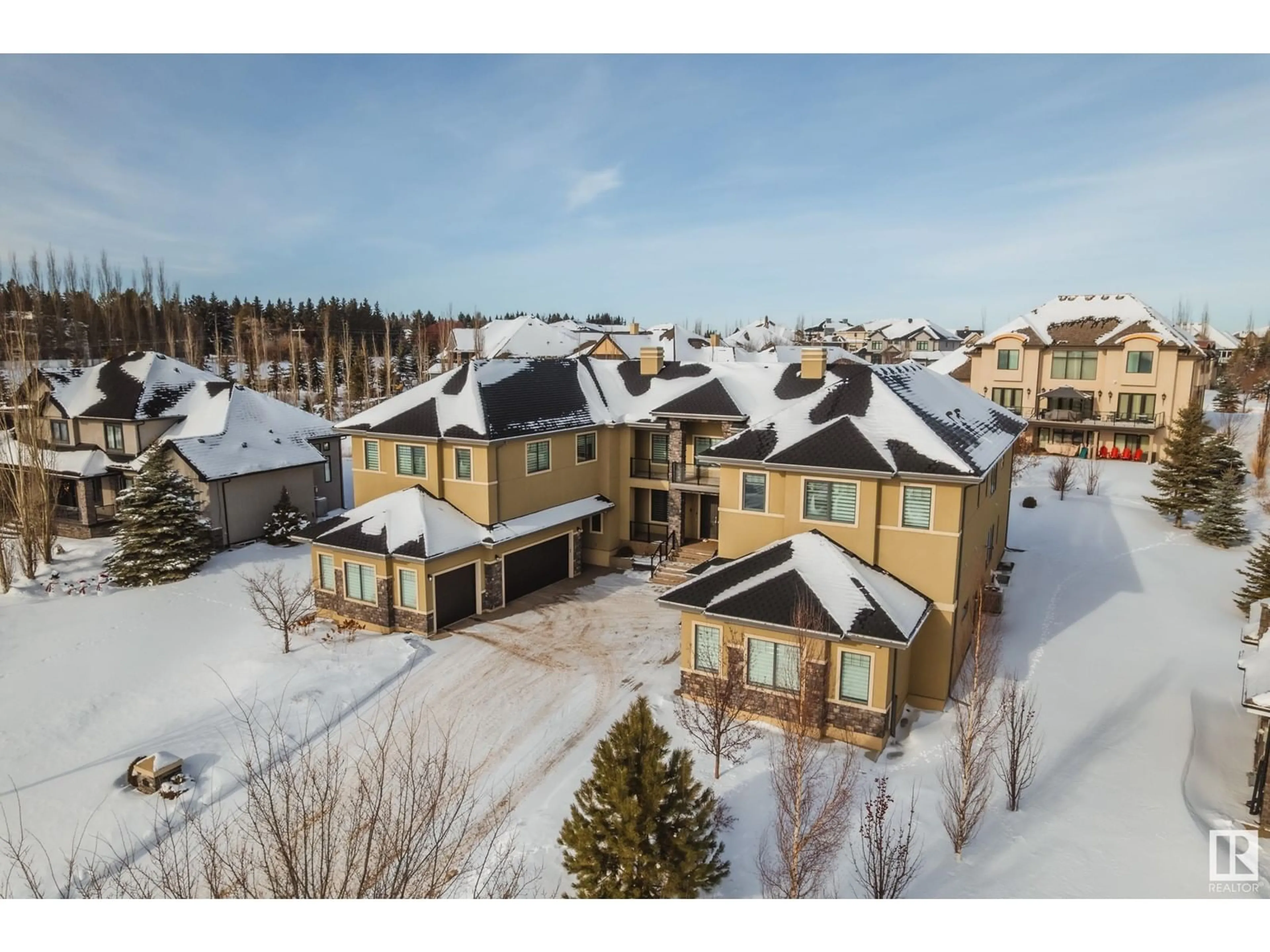 A pic from outside/outdoor area/front of a property/back of a property/a pic from drone, mountain view for #63 54403 RGE ROAD 251, Rural Sturgeon County Alberta T8T0B5