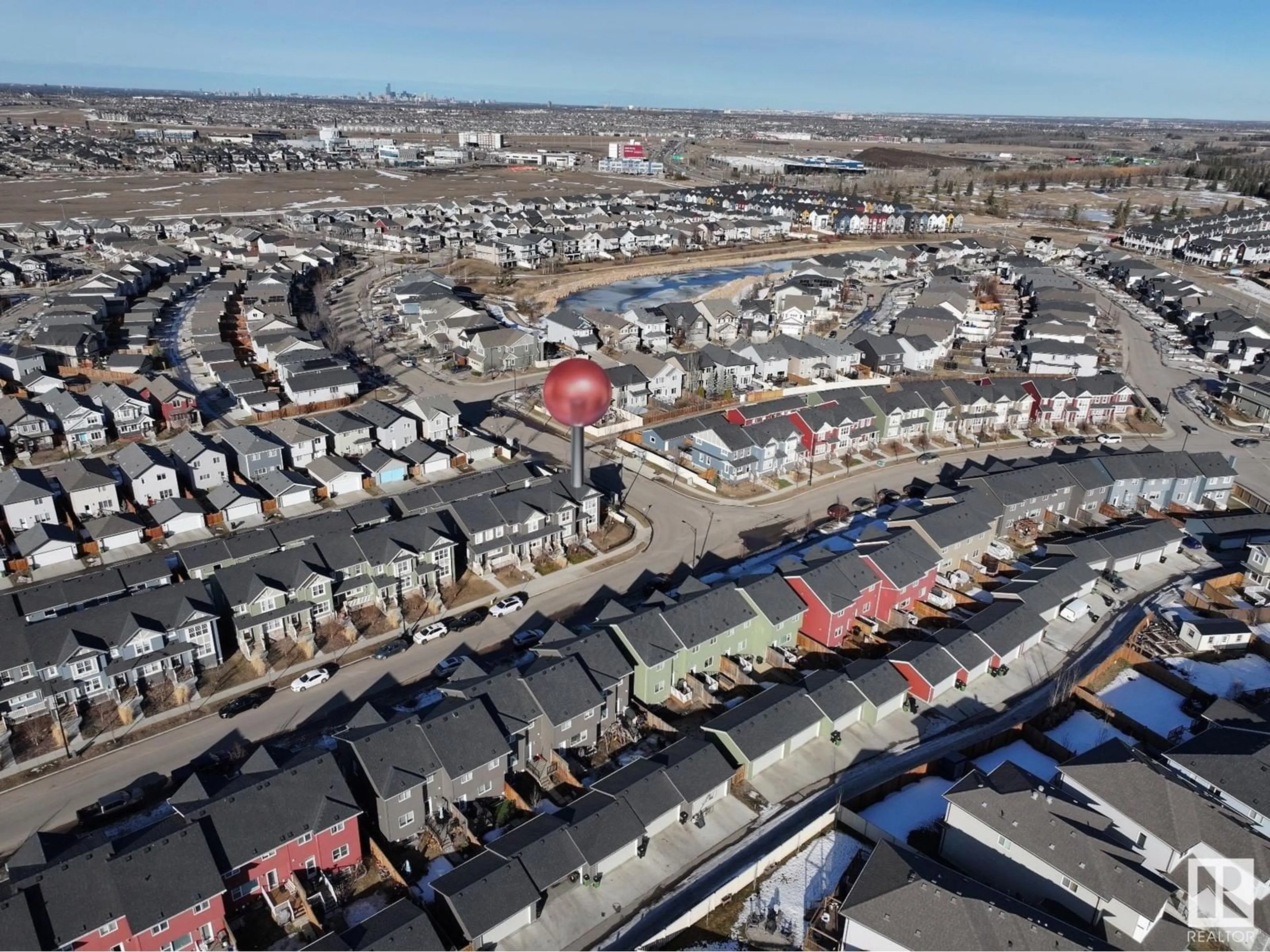 A pic from outside/outdoor area/front of a property/back of a property/a pic from drone, street for 2246 Glenridding BV SW, Edmonton Alberta T6W3E5