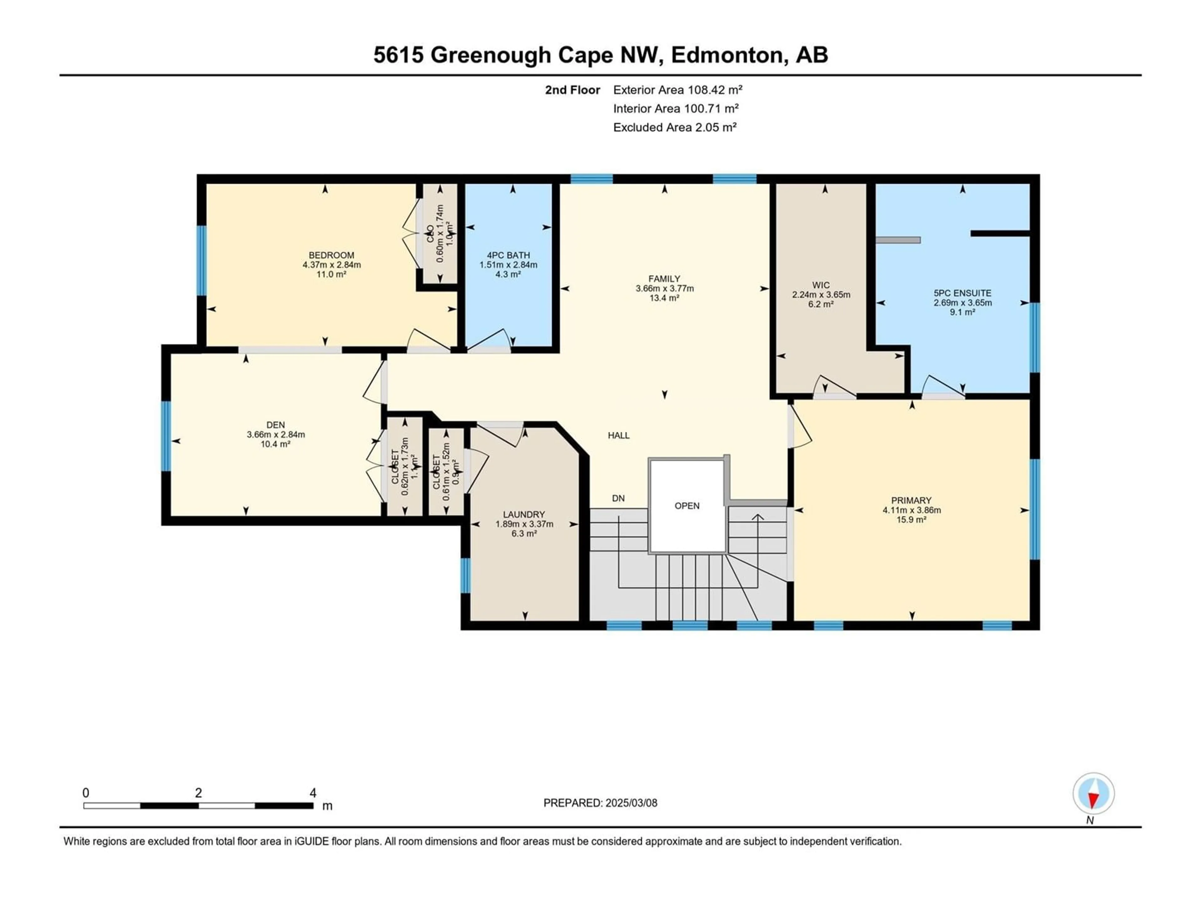 Floor plan for NW - 5615 GREENOUGH CA, Edmonton Alberta T5T4P9