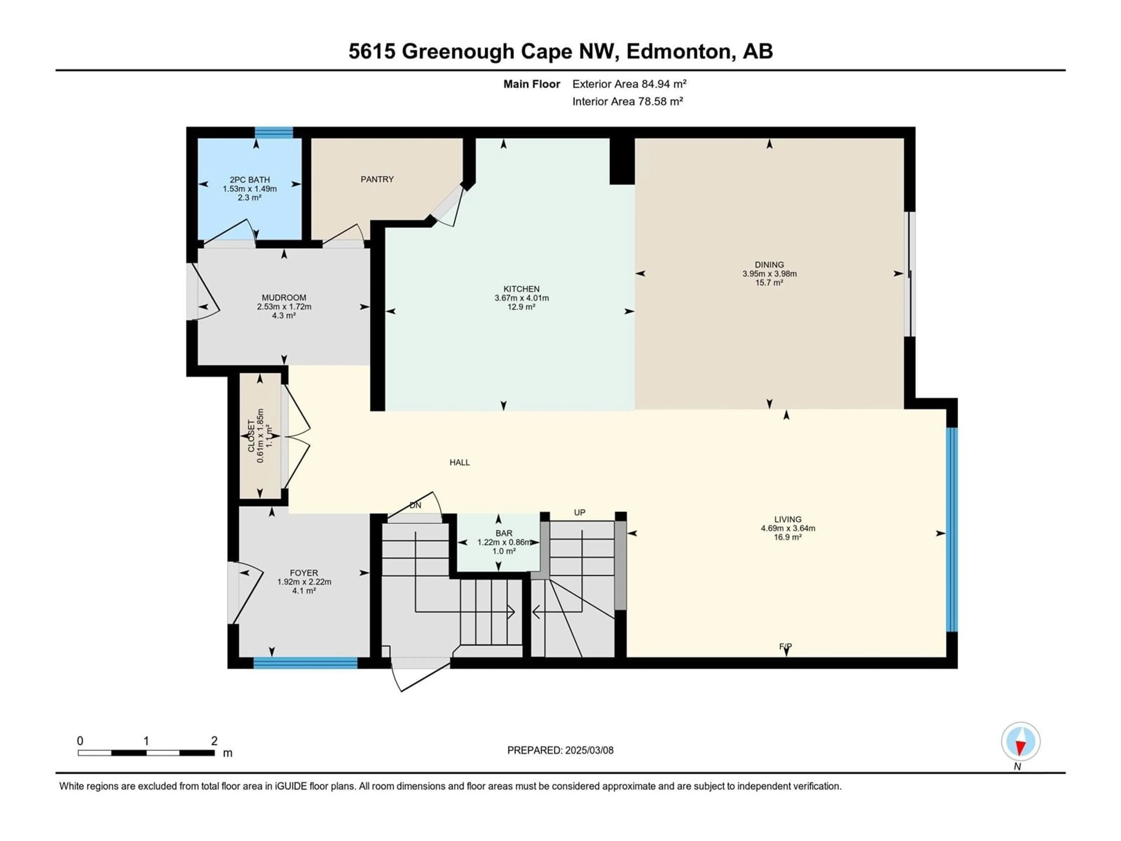 Floor plan for NW - 5615 GREENOUGH CA, Edmonton Alberta T5T4P9